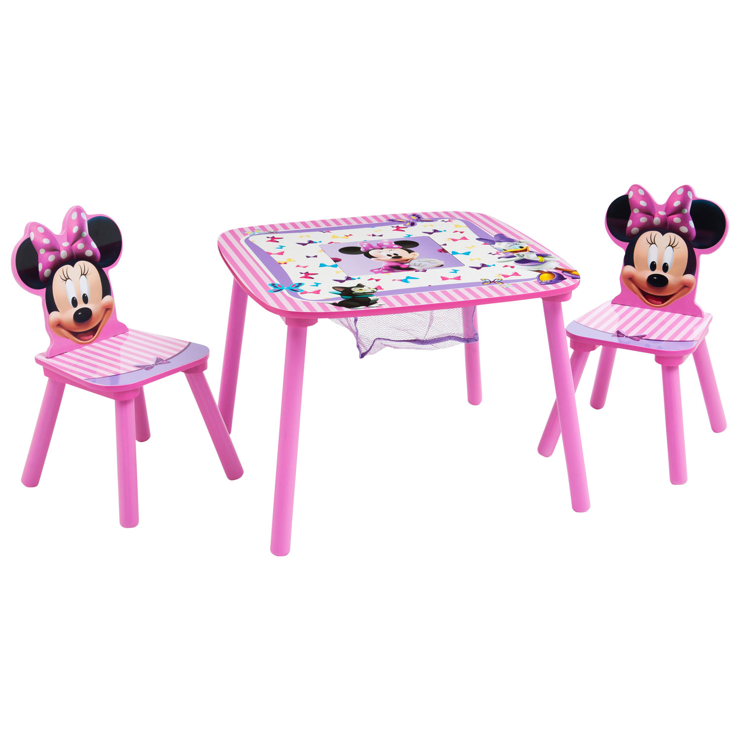 Ensemble 3 pièces avec table et chaises pour enfant Minnie Mouse - Rose
