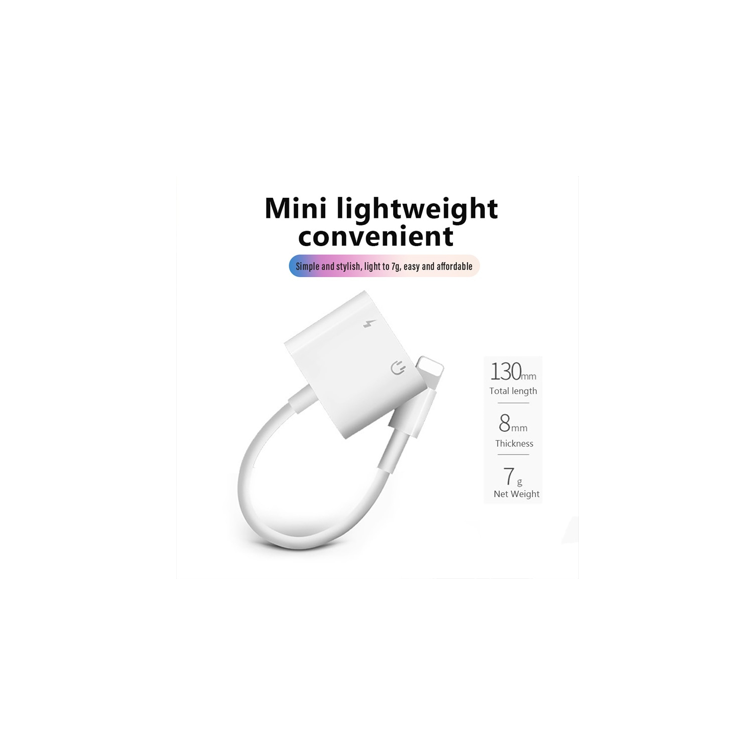 Adaptateur Lightning vers 2 ports 3.5 mm Adaptateur pour écouteurs prise et prise audio auxiliaire 3.5 mm pour écouteurs de iPhone iPad