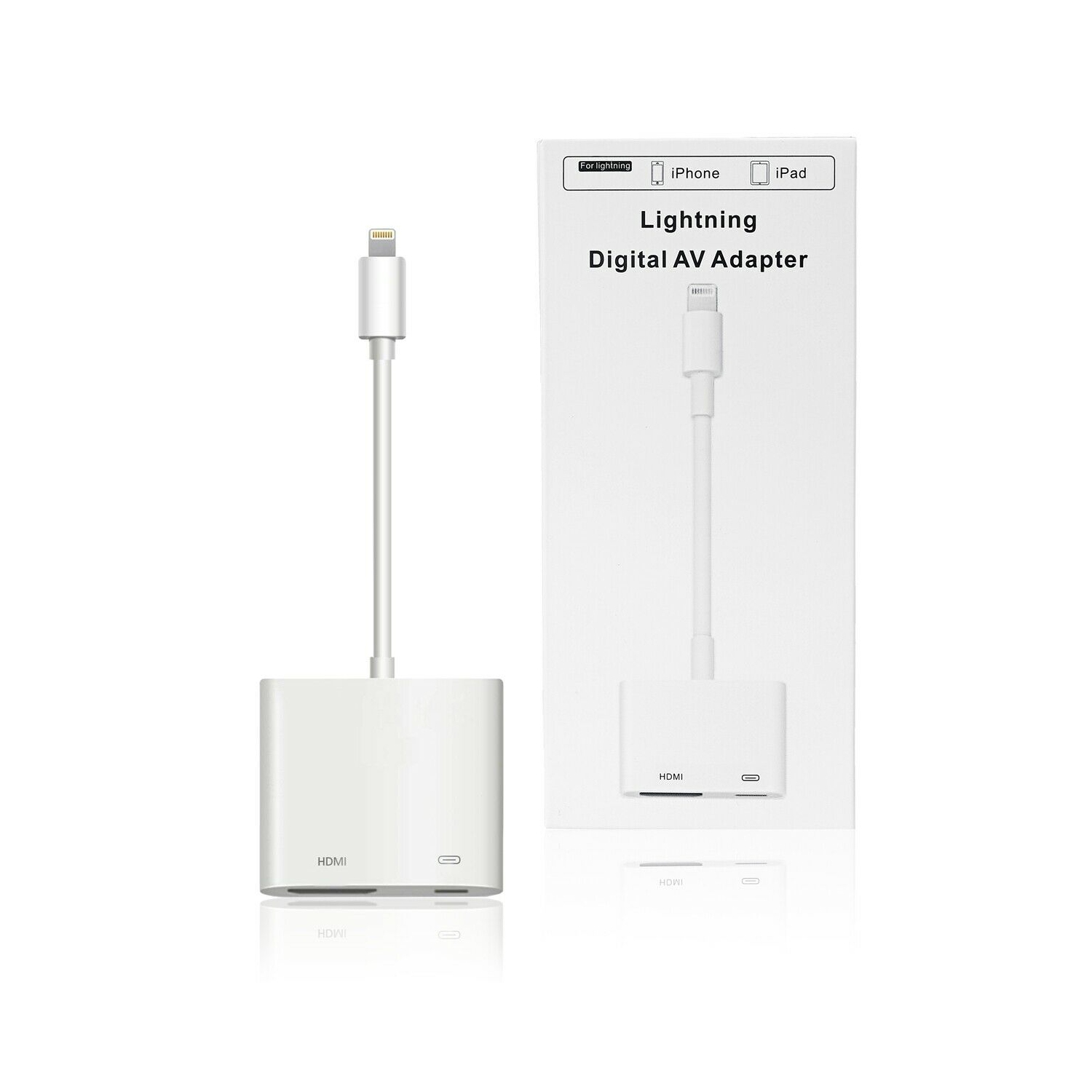 Adaptateur AV numérique Lightning vers HDMI, audio-vidéo 4K, écran de synchronisation HDMI avec port de recharge compatible pour iPhone 13/12/11/X/8,