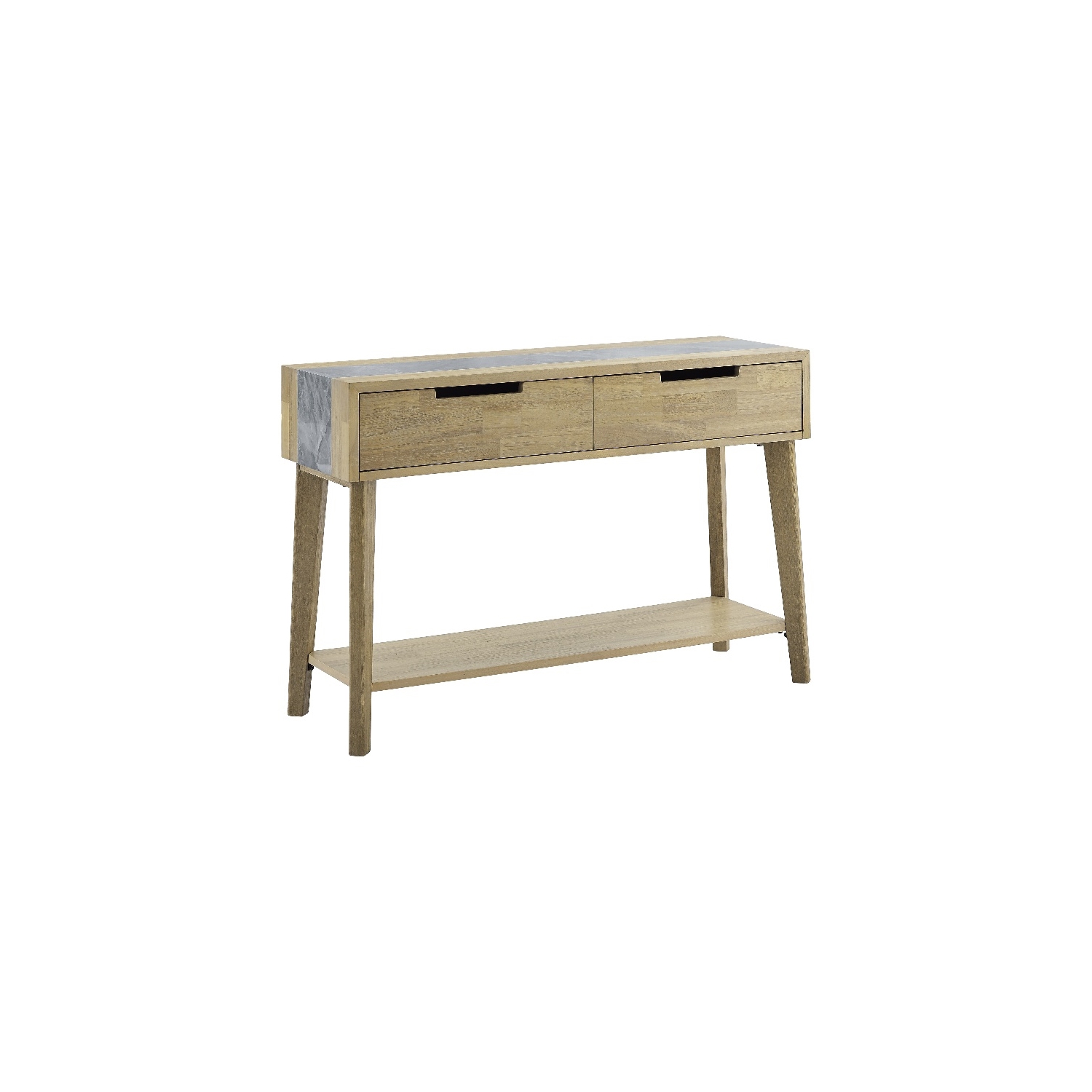 Calgary Natural Finish with Gray Stone Sofa Table