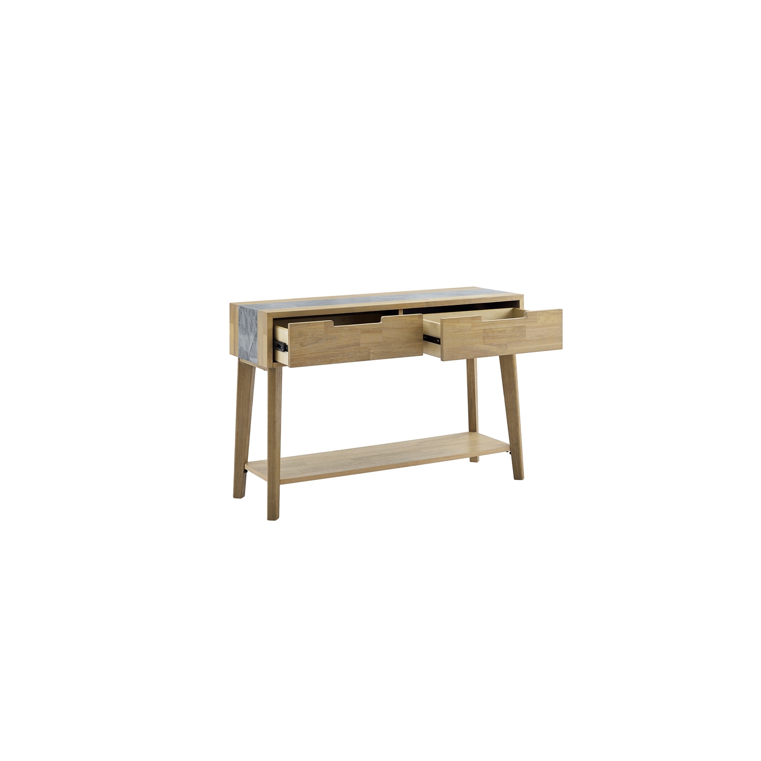 Calgary Natural Finish with Gray Stone Sofa Table