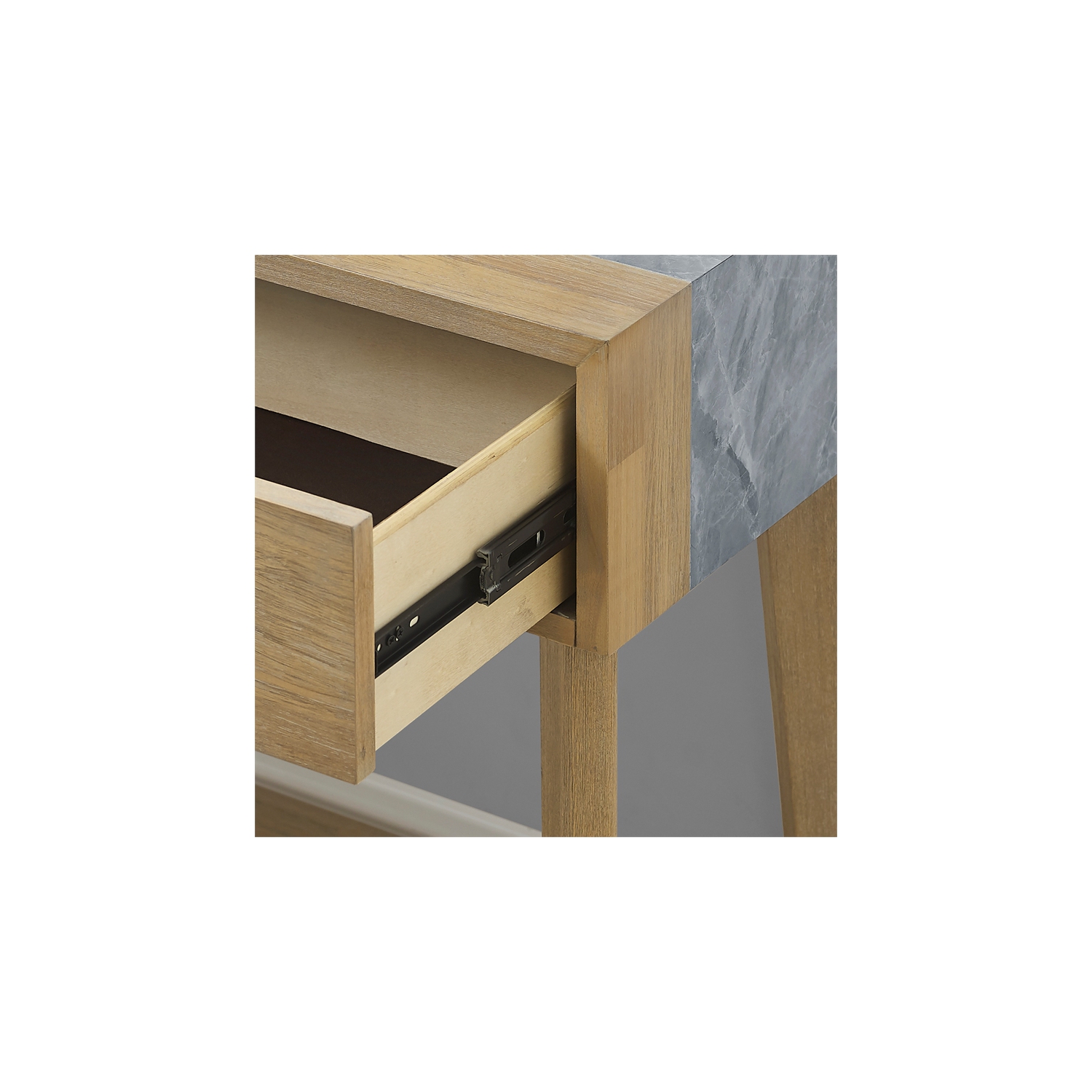 Calgary Natural Finish with Gray Stone Sofa Table