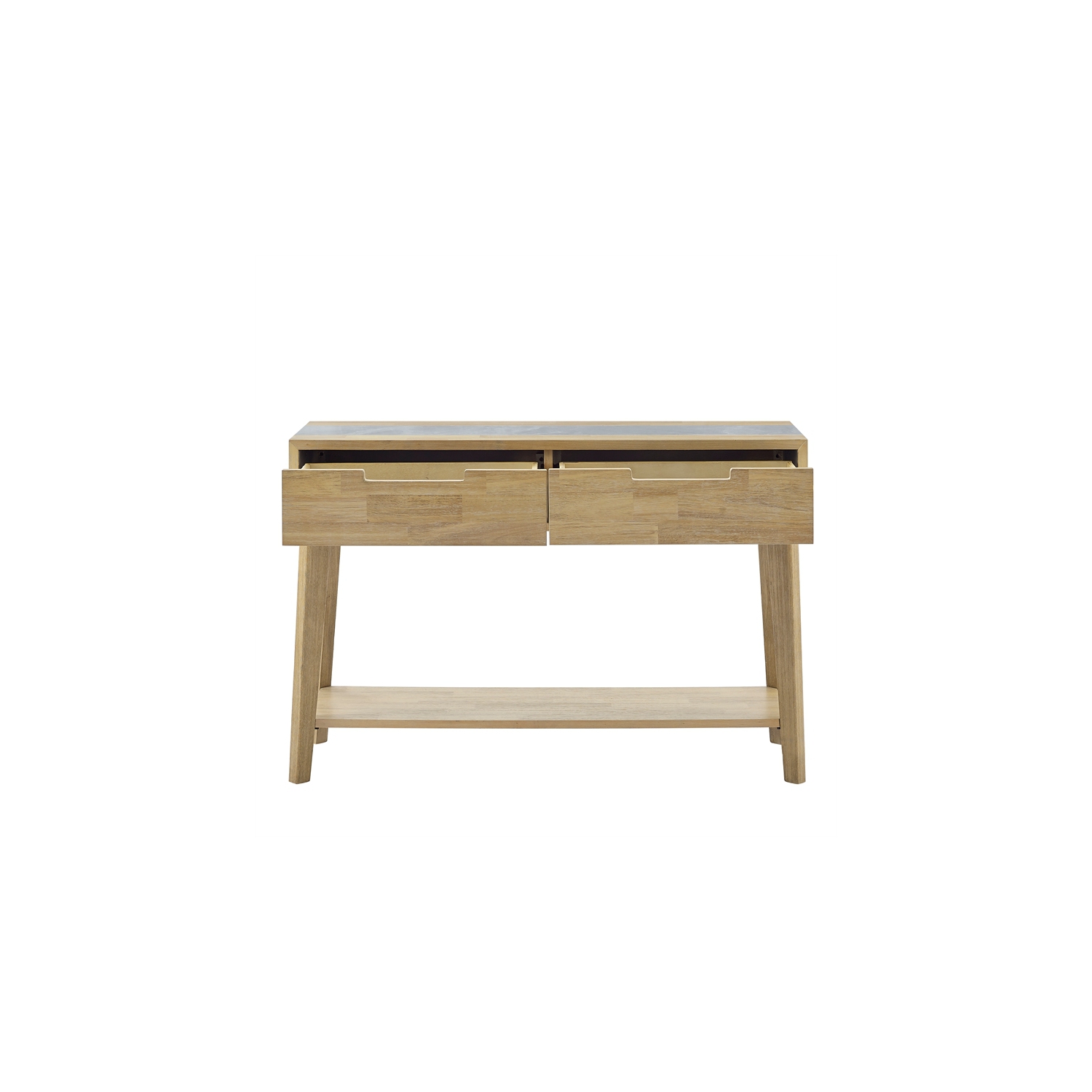 Calgary Natural Finish with Gray Stone Sofa Table