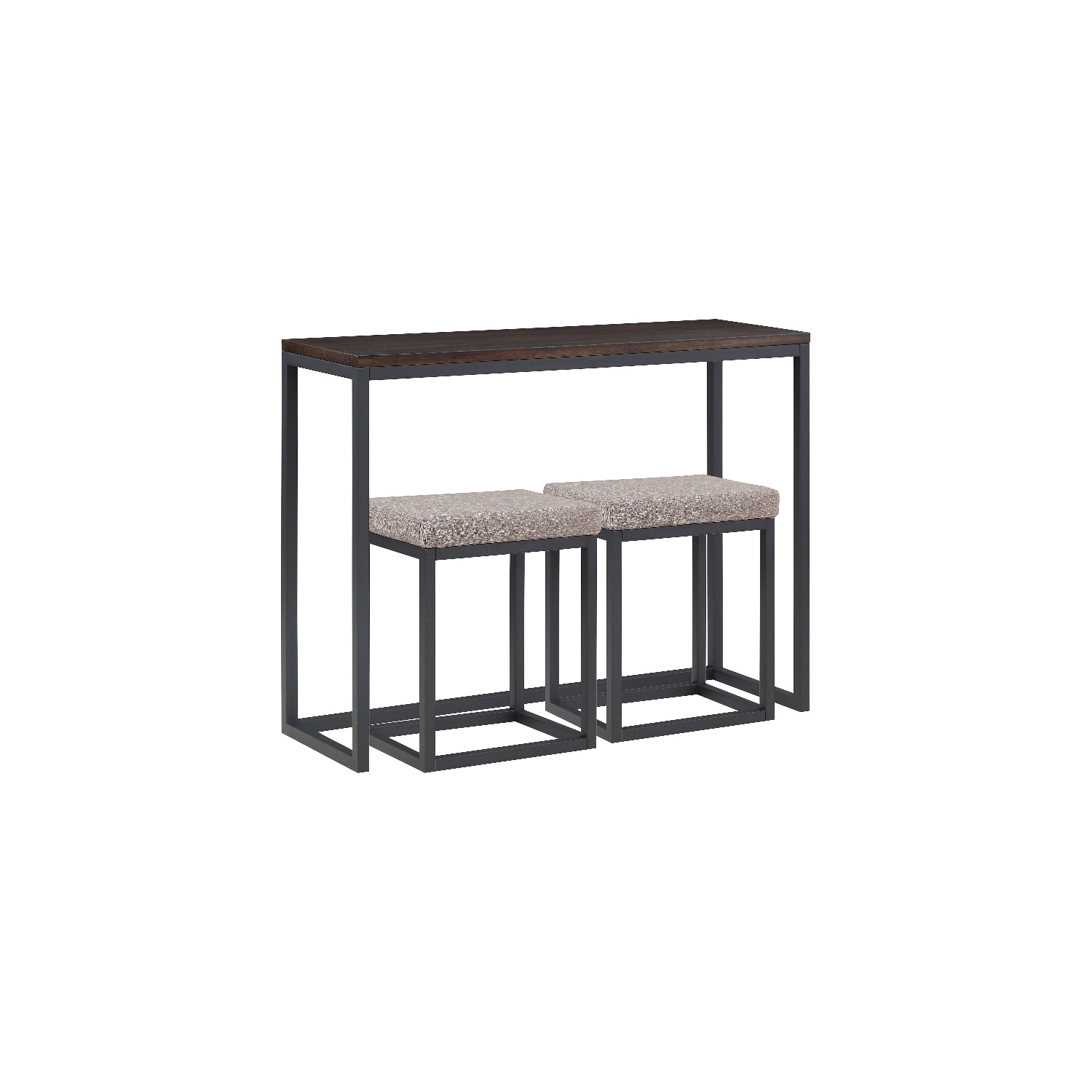 Yukon Walnut and Black Metal Counter Bar Set