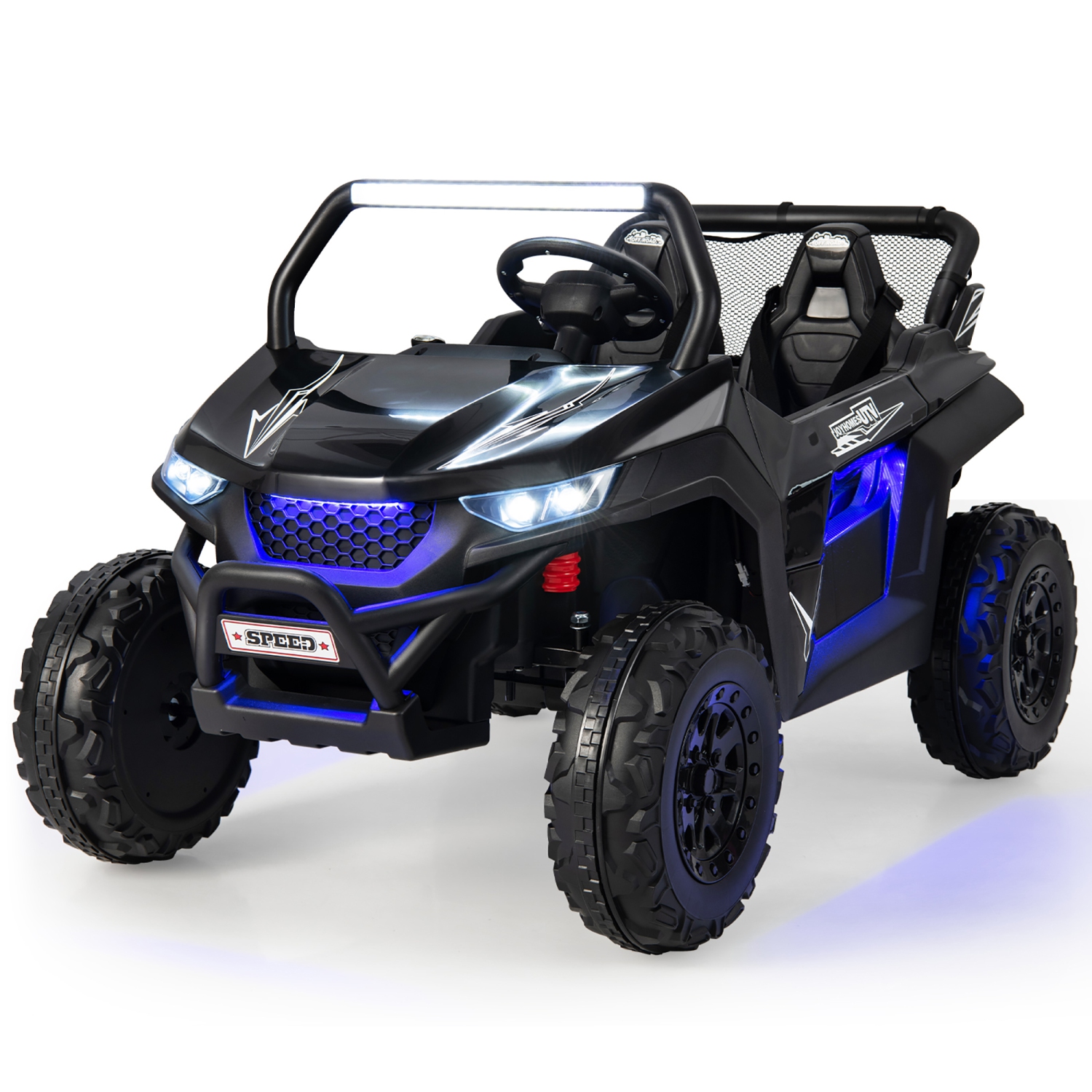 12V 2-Seater Kids Ride On UTV RC Electric Vehicle Suspension w/ Lights & Music