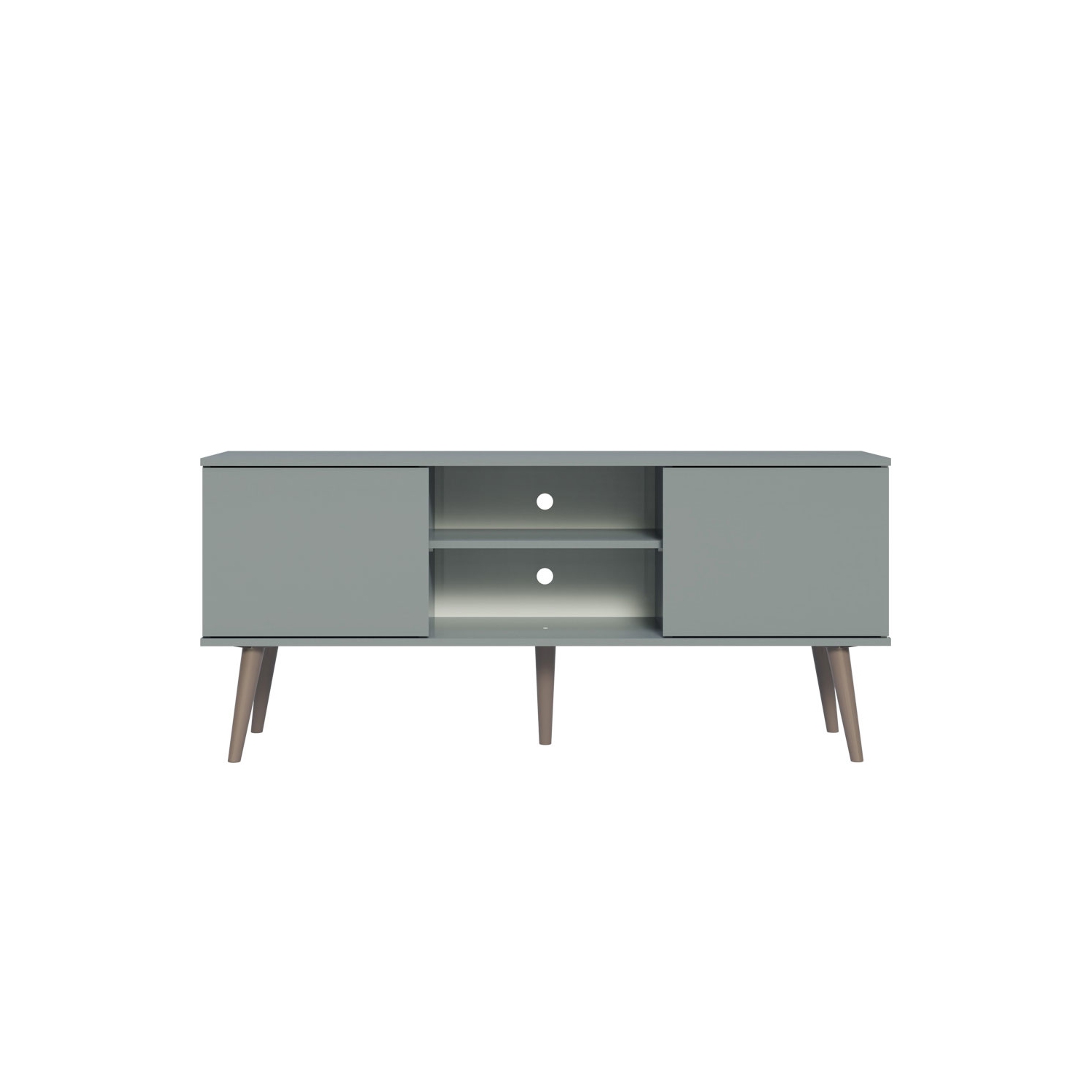 Madesa TV Stand Console with 2 Doors and 2 Shelves with Cable Management for 50, 55 Inch Media Storage Entertainment Center Wooden Television Cabinet