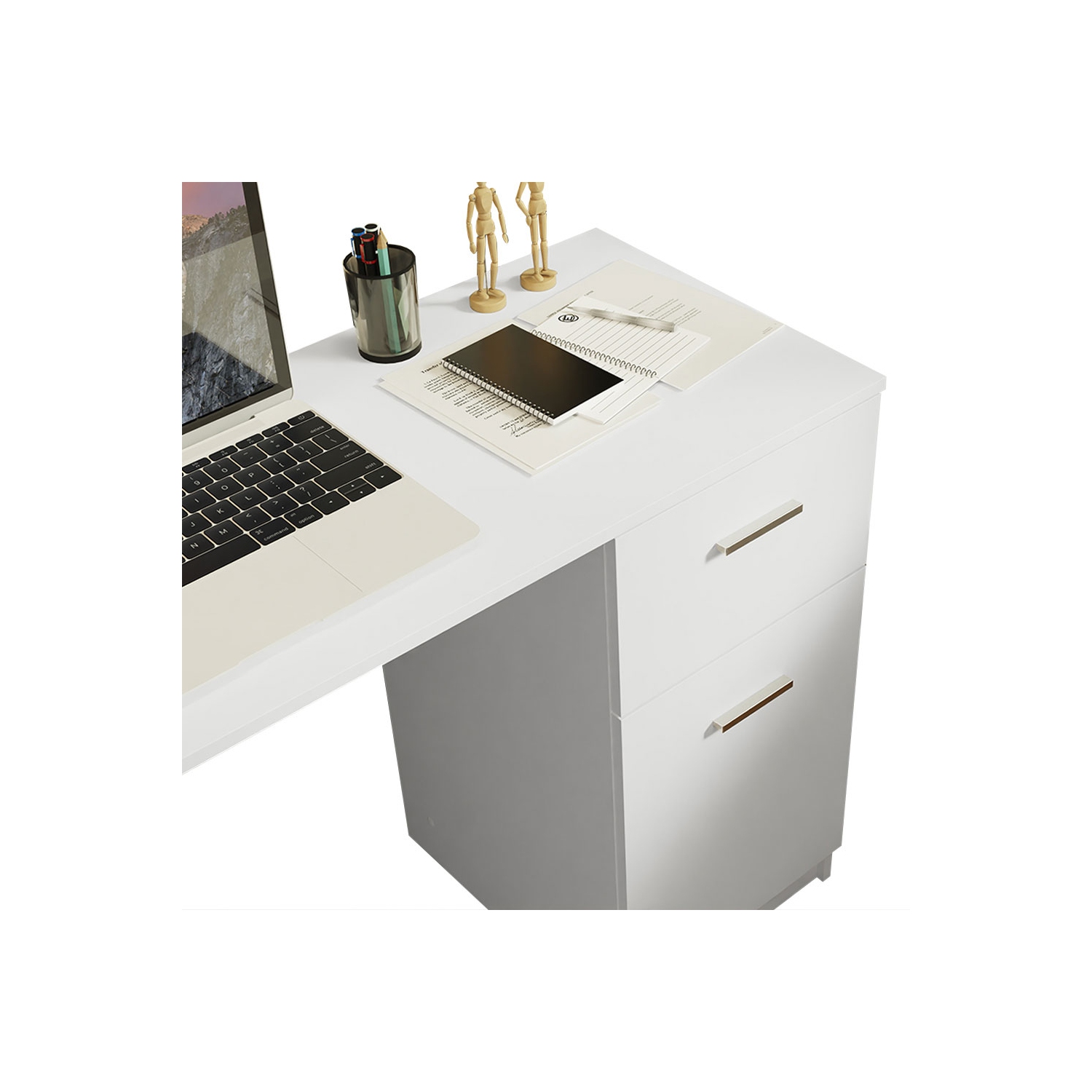 Bureau à domicile pour ordinateur de jeu, gestion des câbles et support pour grand écran, beaucoup d'espace, bois 17" D x 43" W x 30" H