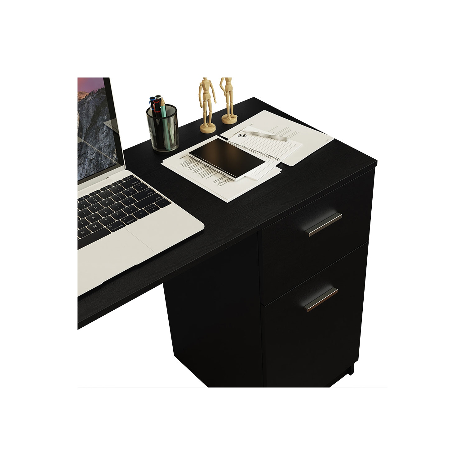 Madesa Compact Computer Desk Study Table for Small Spaces Home Office 43 Inch Student Laptop PC Writing Desks with Storage and Drawer, Modern