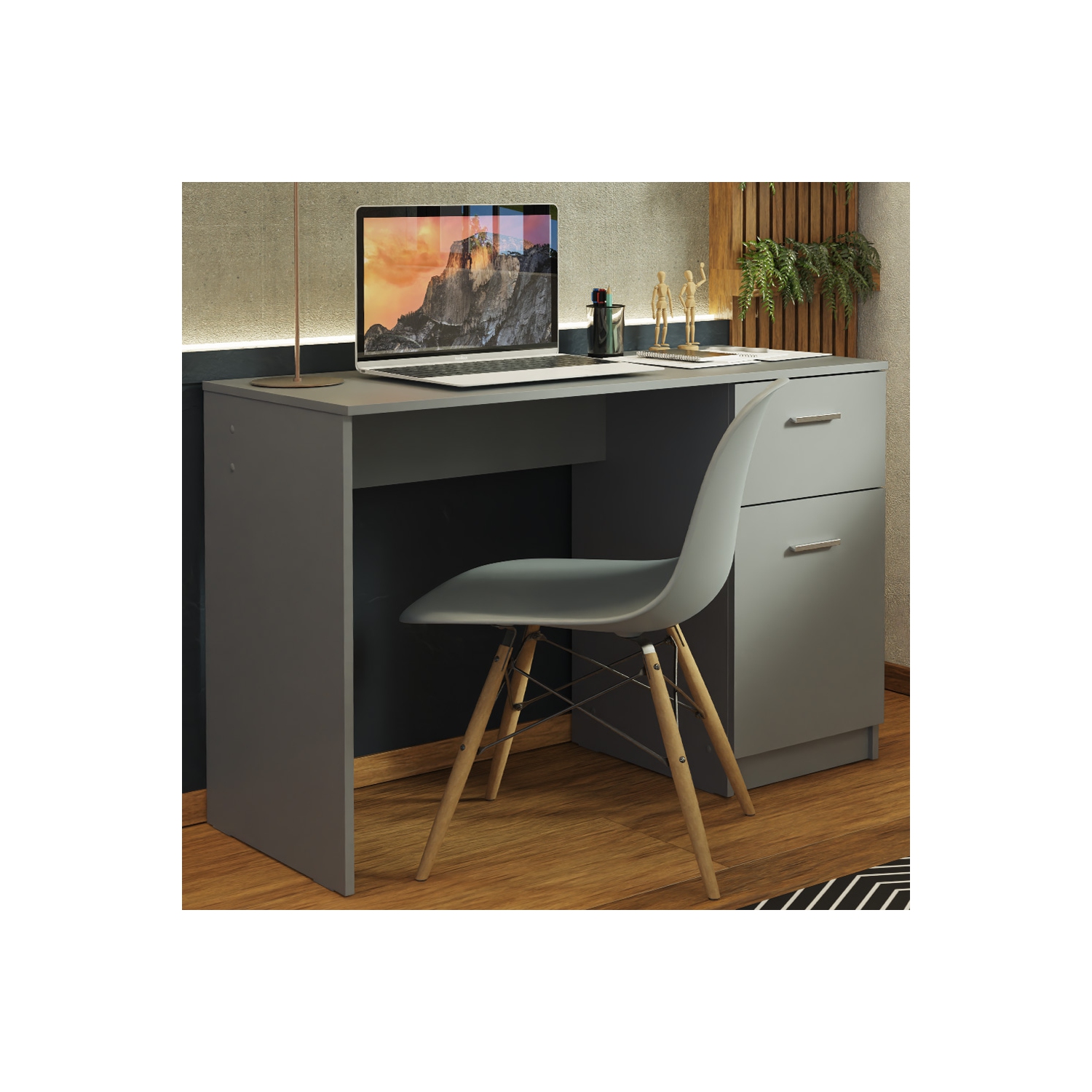 Madesa Compact Computer Desk Study Table for Small Spaces Home Office 43 Inch Student Laptop PC Writing Desks with Storage and Drawer, Modern