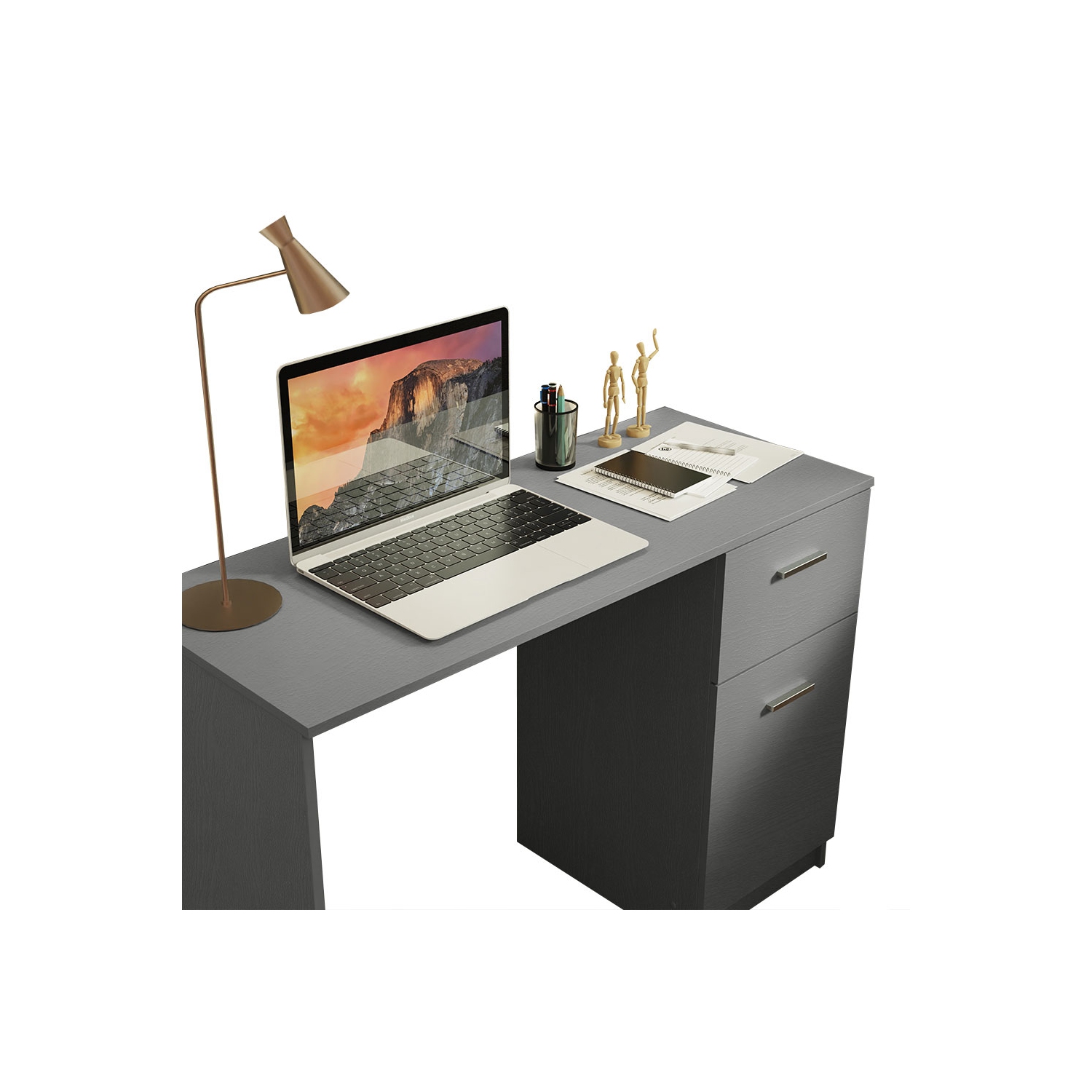 Madesa Compact Computer Desk Study Table for Small Spaces Home Office 43 Inch Student Laptop PC Writing Desks with Storage and Drawer, Modern