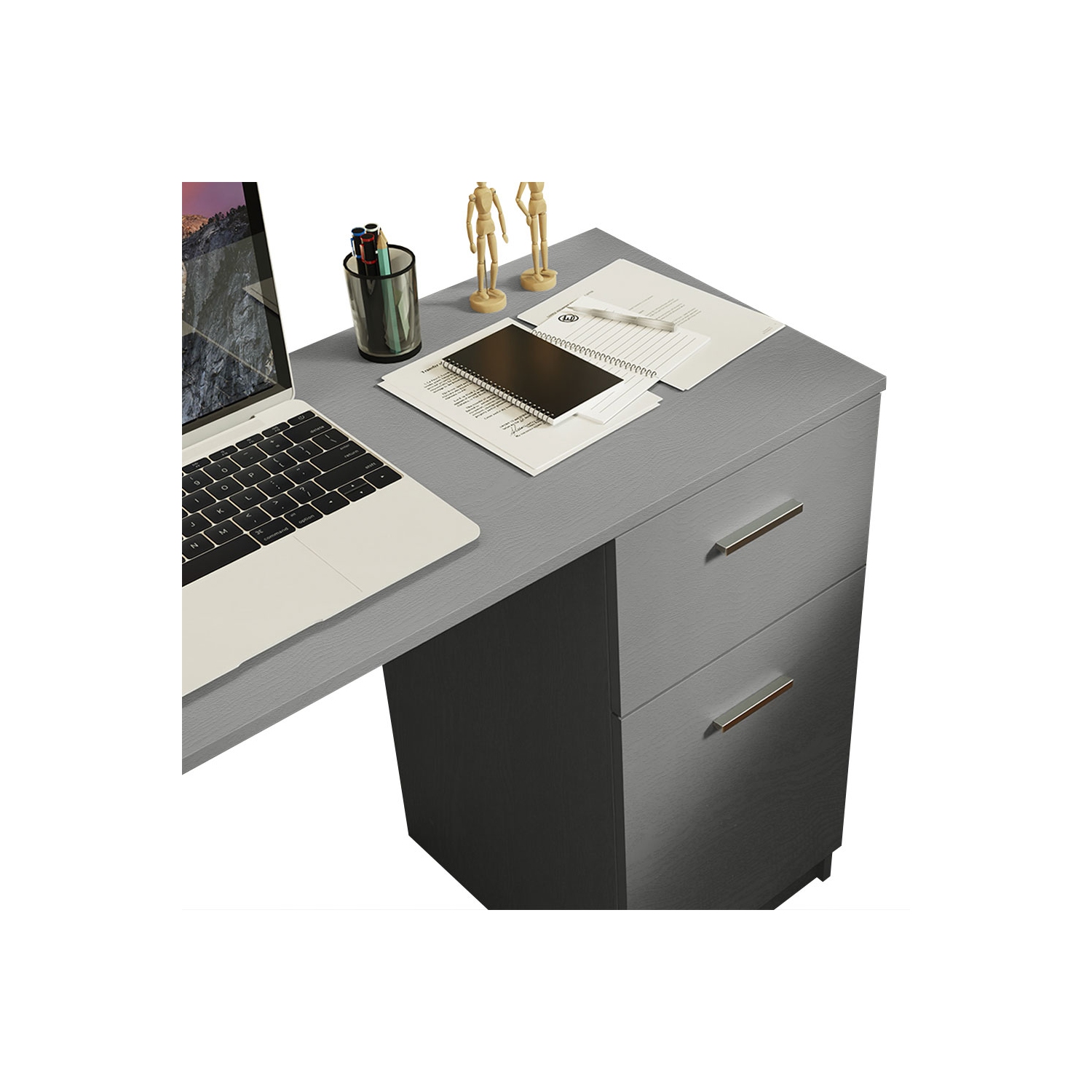 Madesa Compact Computer Desk Study Table for Small Spaces Home Office 43 Inch Student Laptop PC Writing Desks with Storage and Drawer, Modern