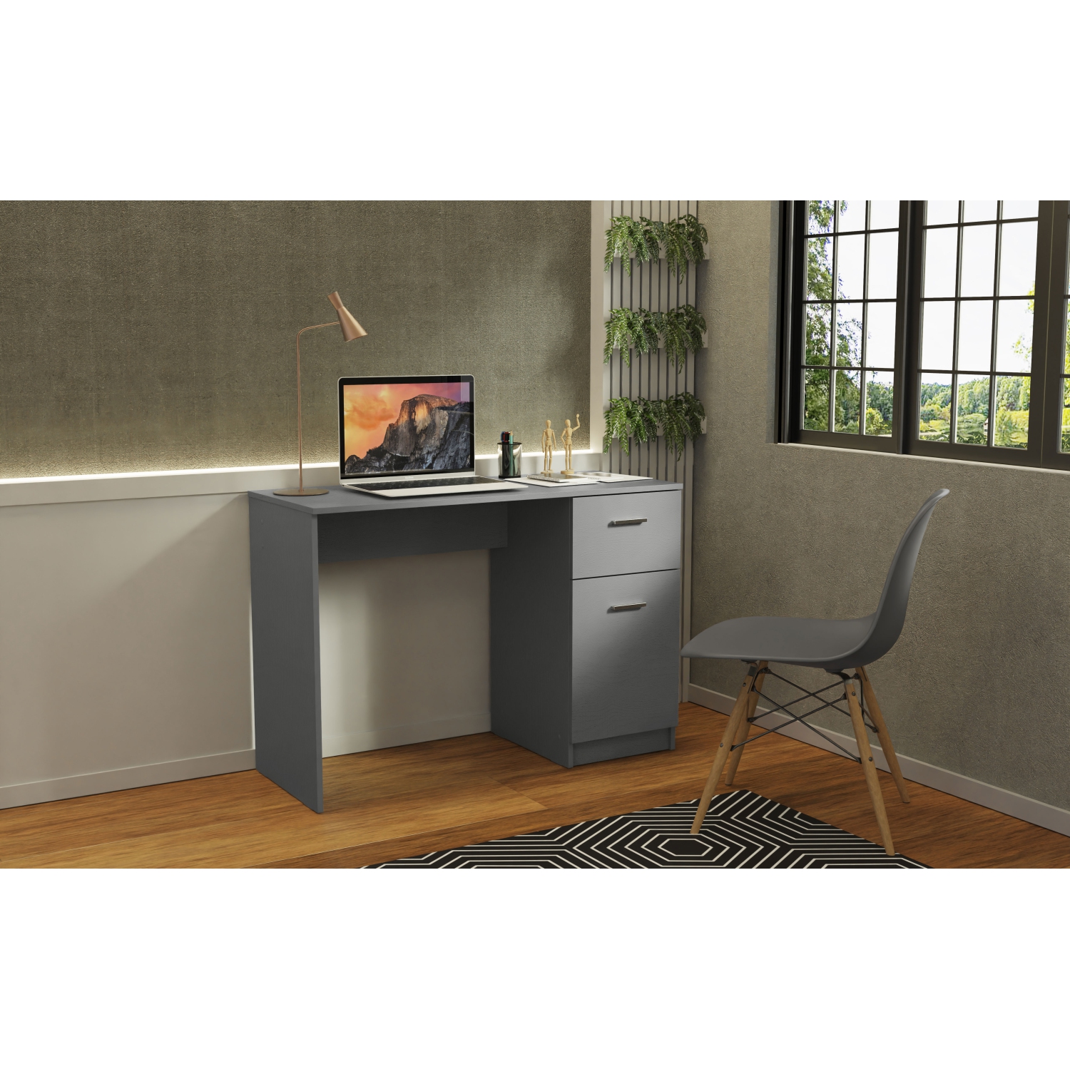 Madesa Compact Computer Desk Study Table for Small Spaces Home Office 43 Inch Student Laptop PC Writing Desks with Storage and Drawer, Modern