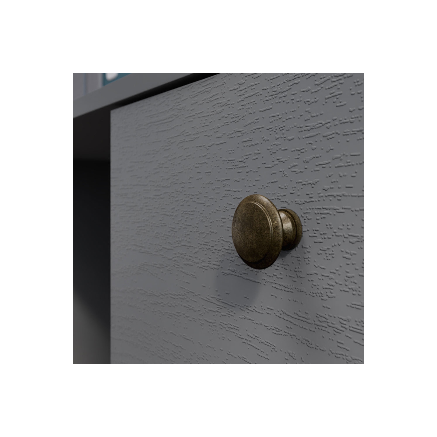 Madesa Executive Computer Writing Desk 53 Inch with 3 Drawers and 1 Door, Metalic Handles Wooden Home Office PC Study Table with Storage - Gray