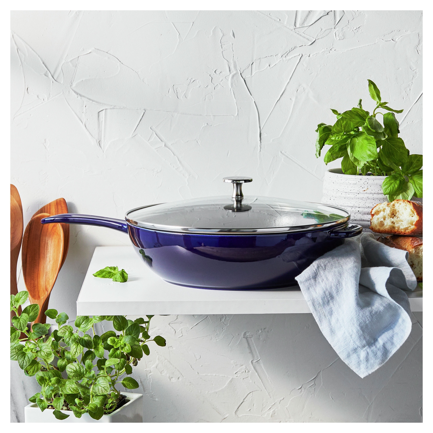 STAUB – poêle à frire en fonte de 26 cm/10 po, bleu foncé