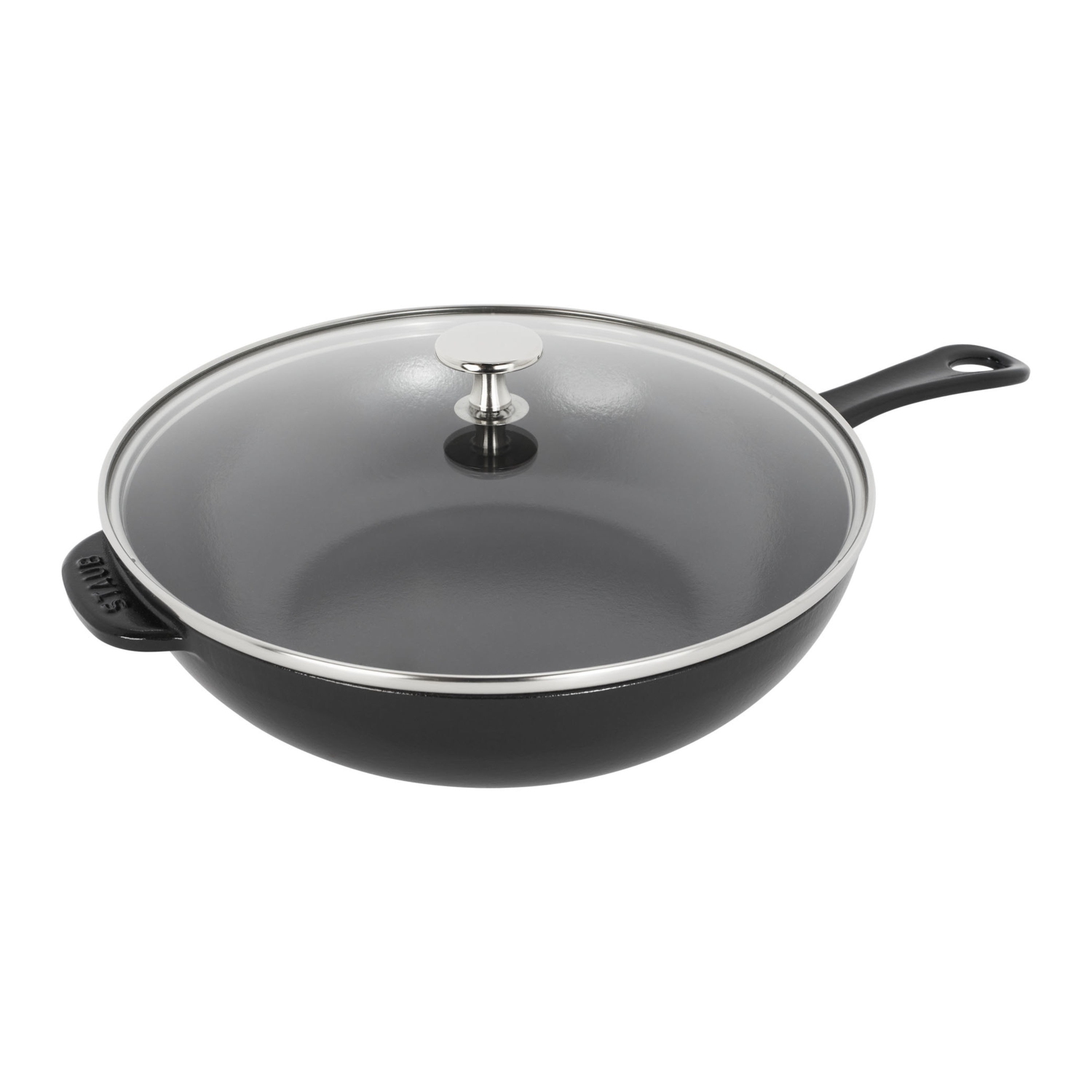 STAUB – moule à cuisson quotidienne en fonte de 26 cm/10 po avec couvercle en verre, noir