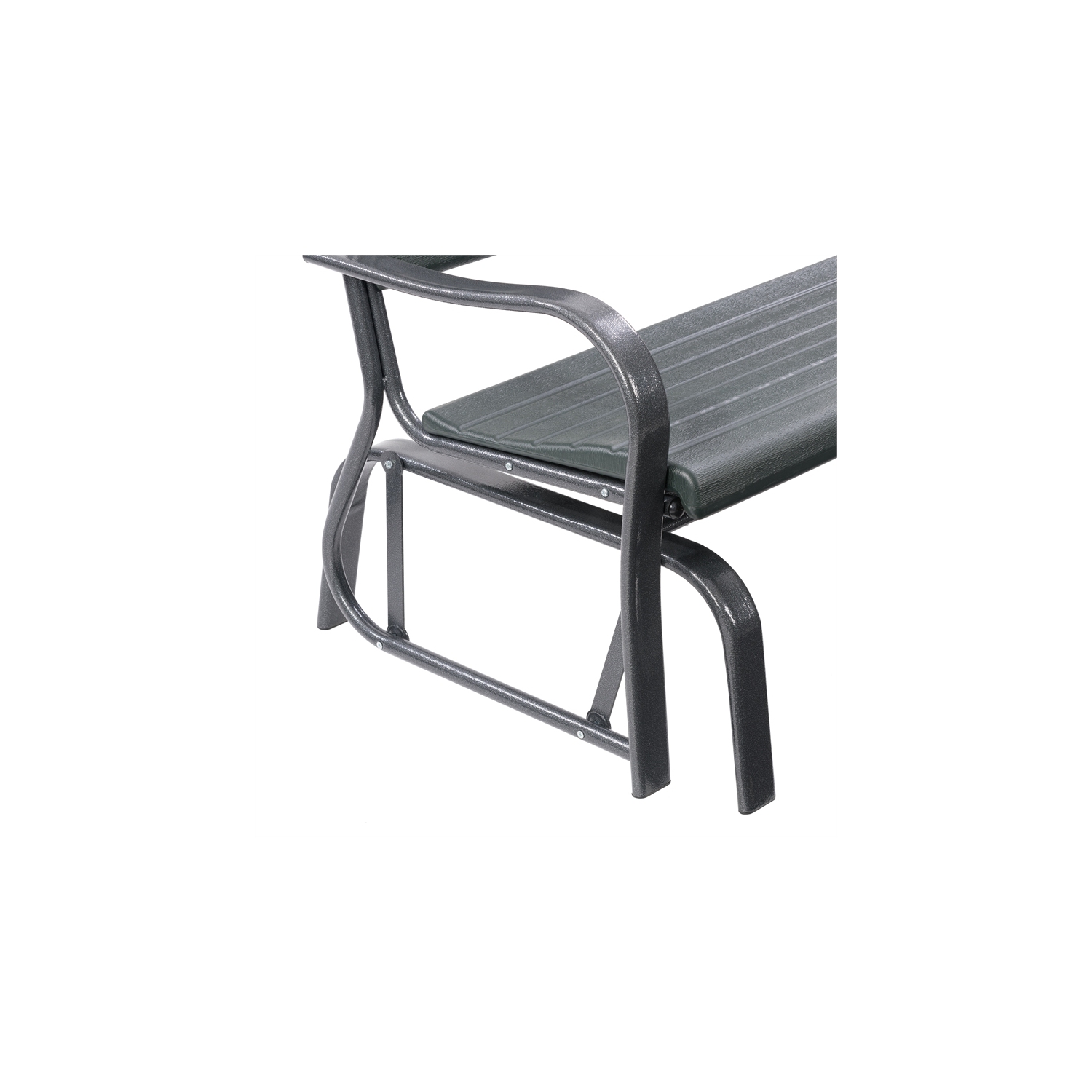 CorLiving Lake Front Dark Green Patio Metal Frame Gliding Bench