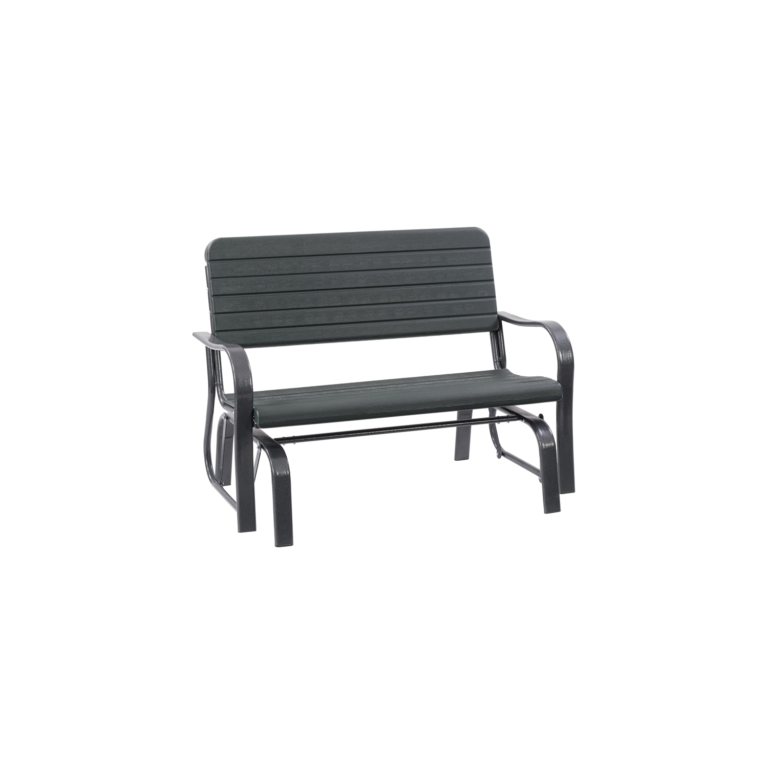 CorLiving Lake Front Dark Green Patio Metal Frame Gliding Bench