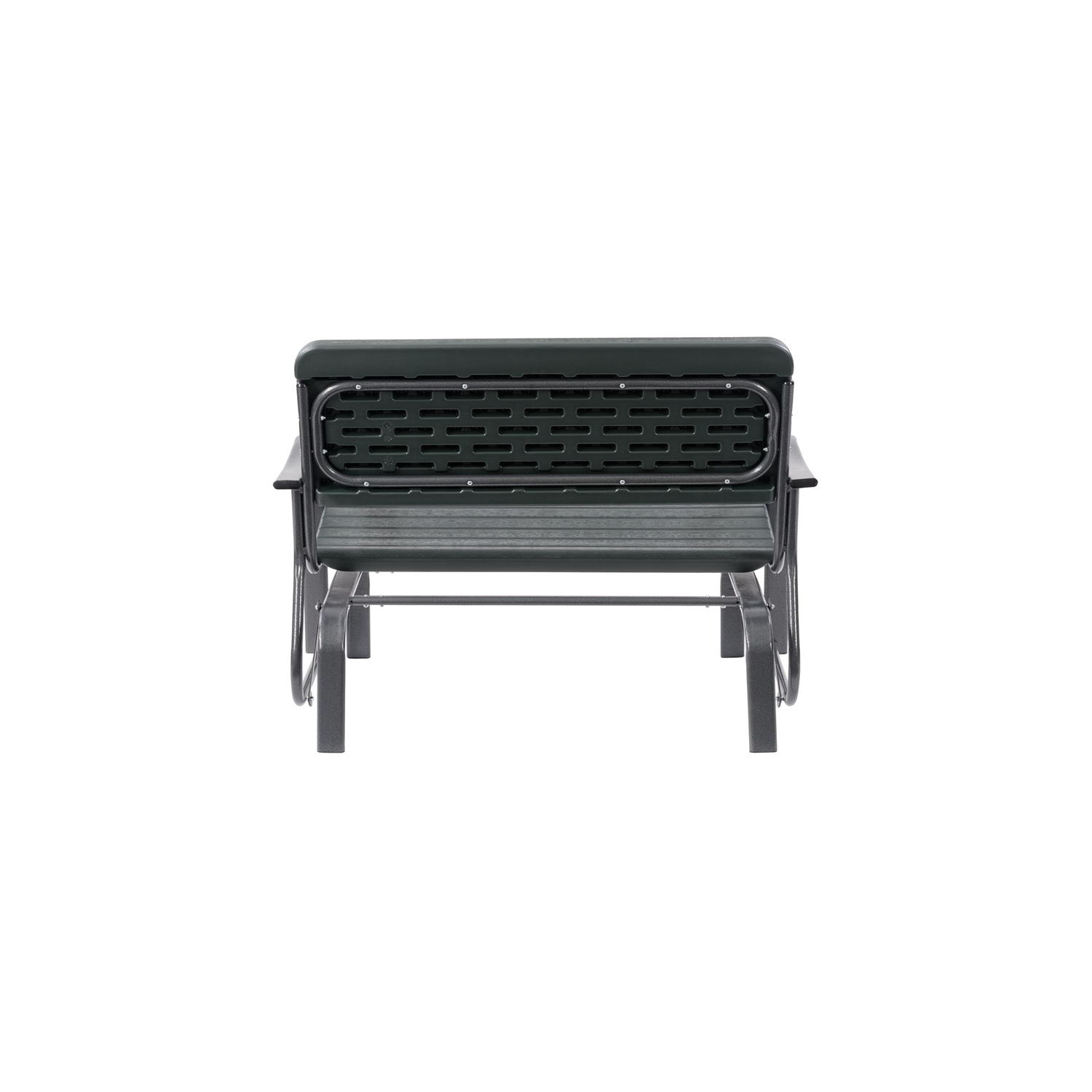 CorLiving Lake Front Dark Green Patio Metal Frame Gliding Bench