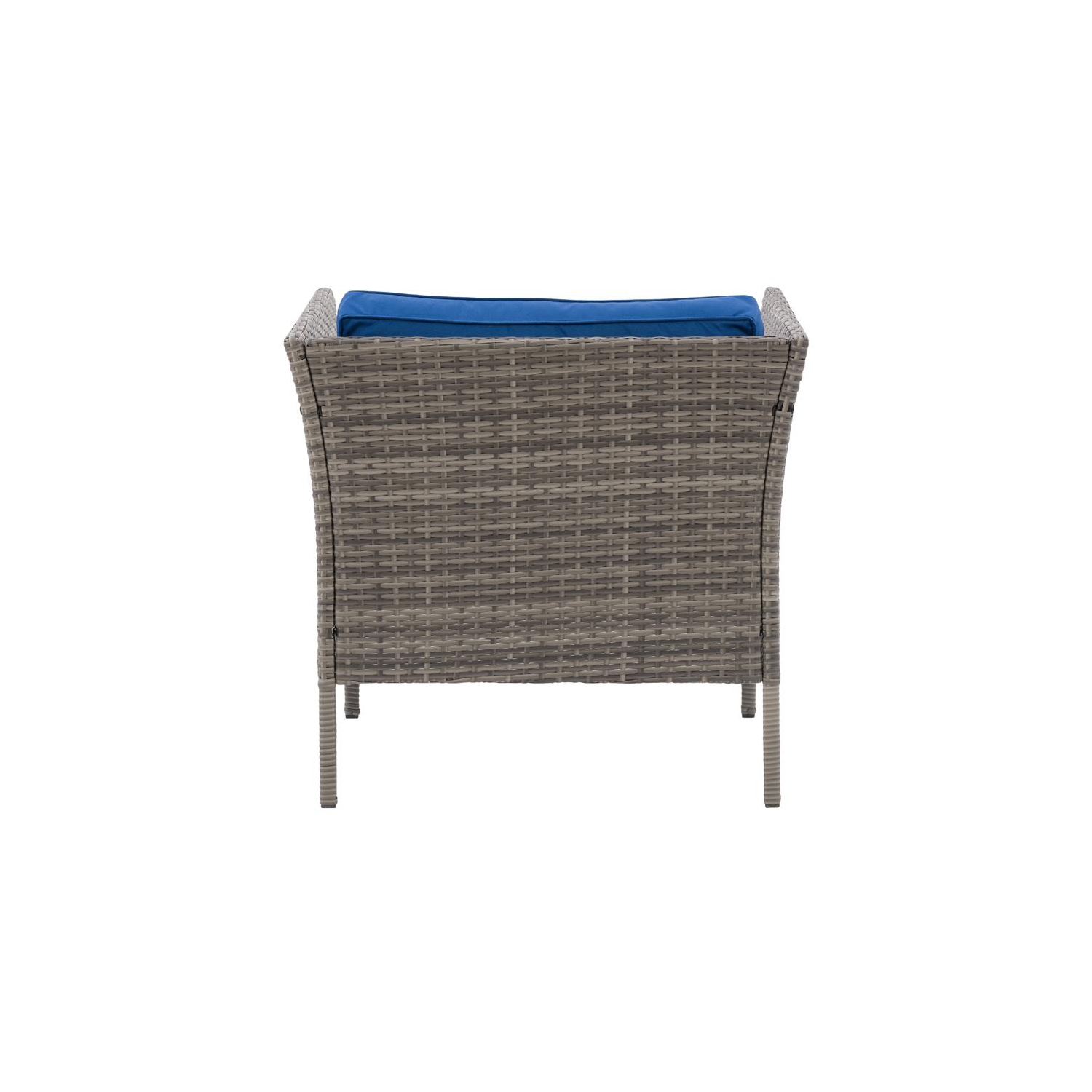 CorLiving Patio Armchair - Blended Grey with Blue Cushions