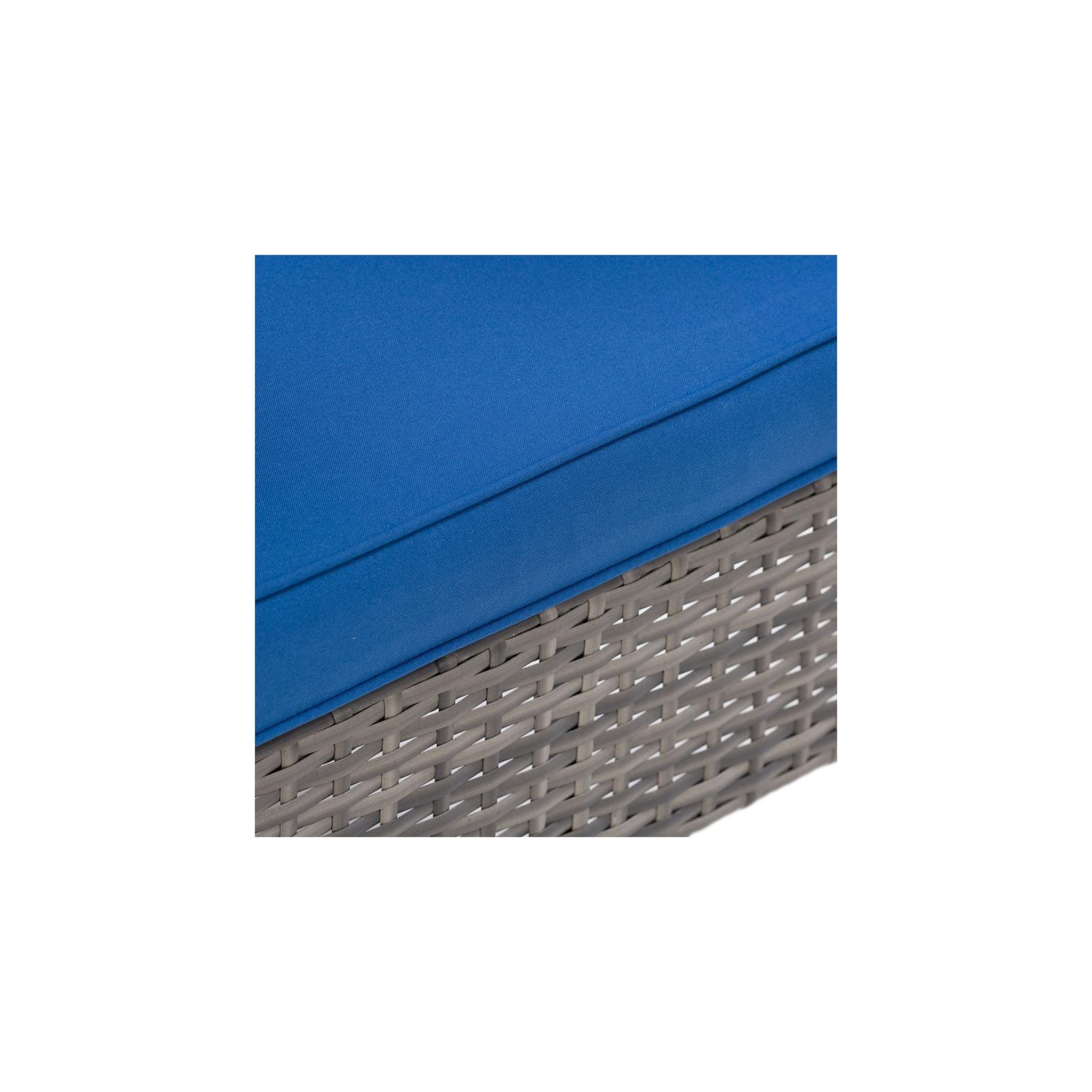 CorLiving Patio Armchair - Blended Grey with Blue Cushions