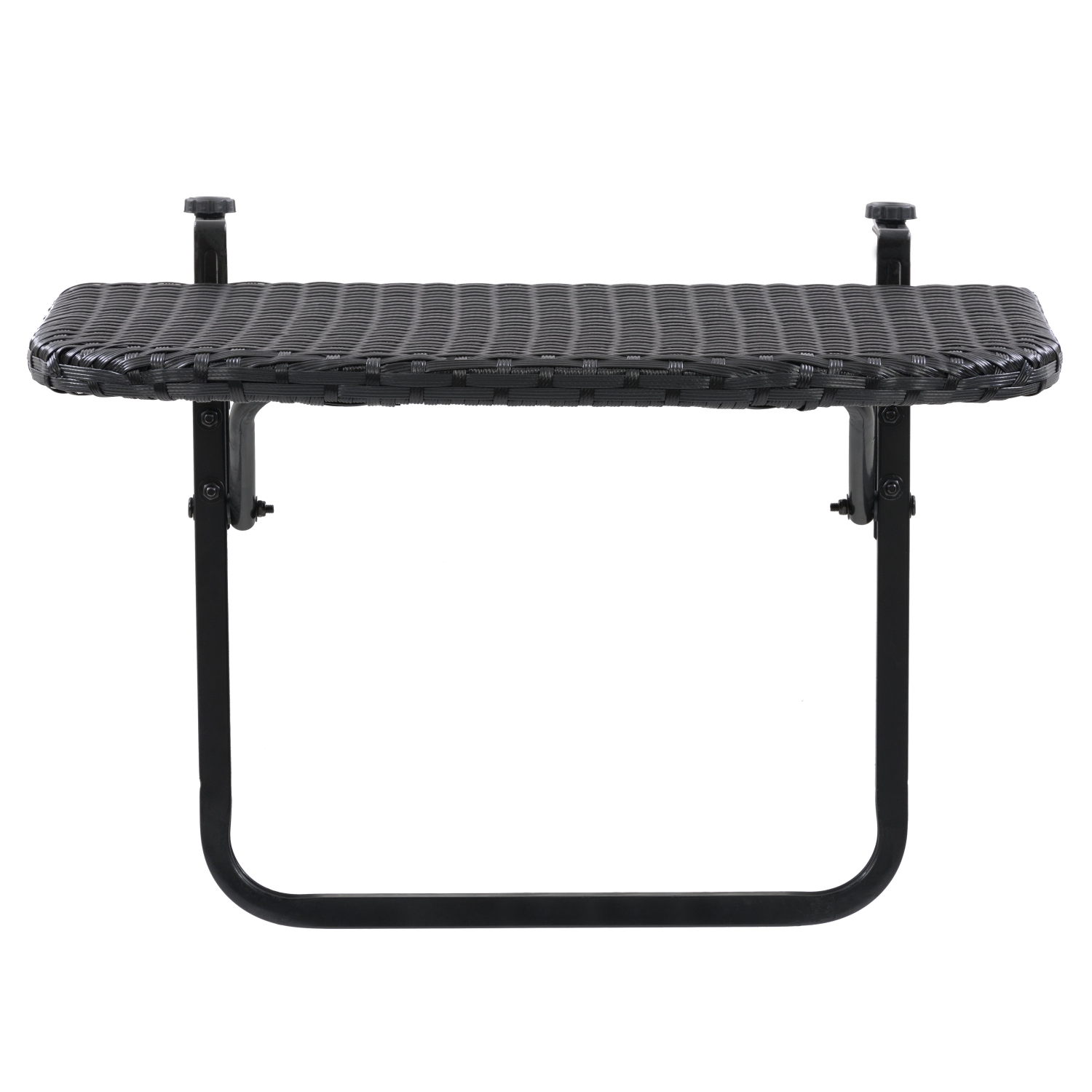 CorLiving Parksville Black Rattan Foldable Balcony Table
