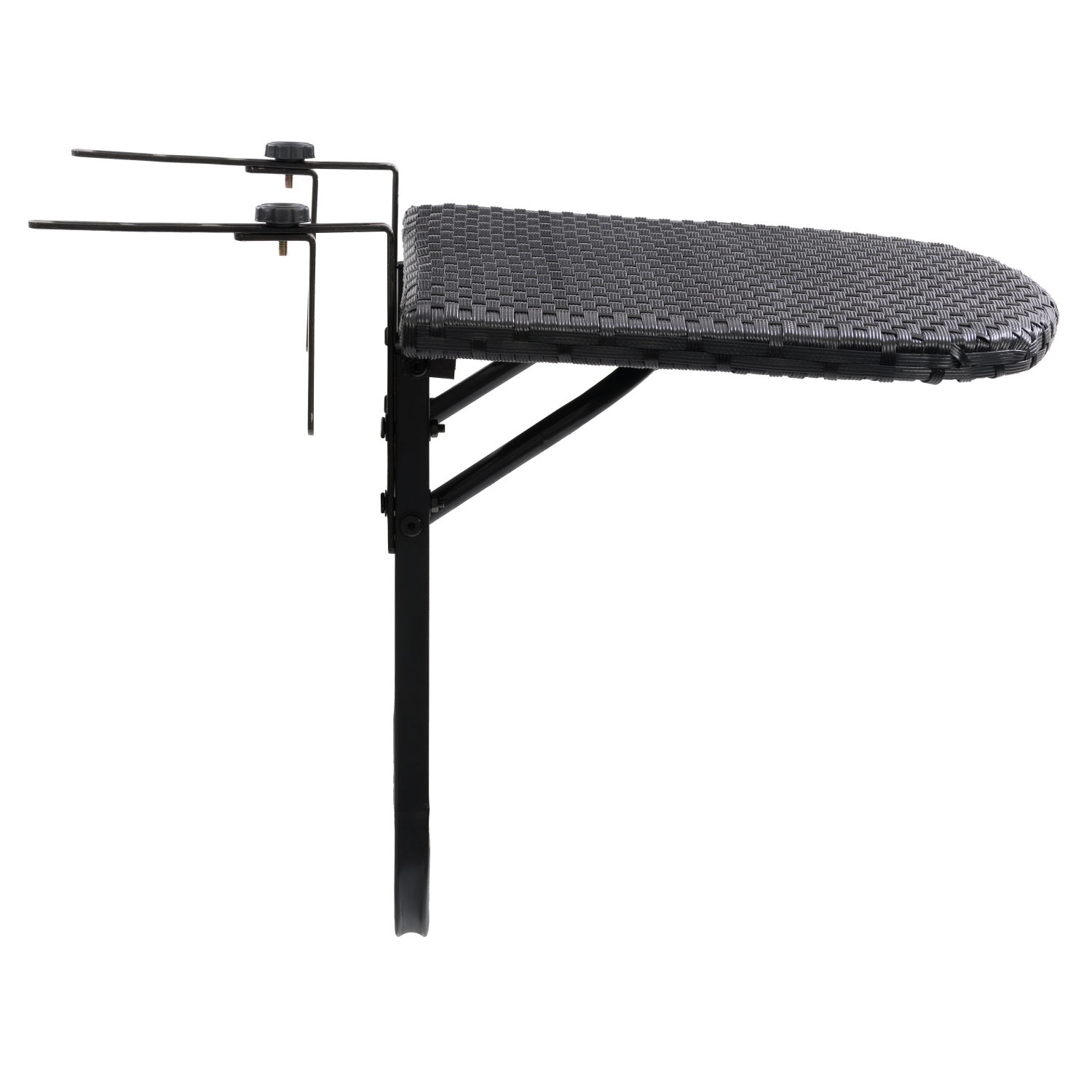 CorLiving Parksville Black Rattan Foldable Balcony Table