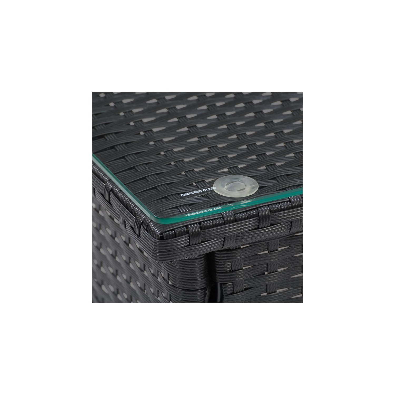 Table d'appoint en rotin noir Parksville