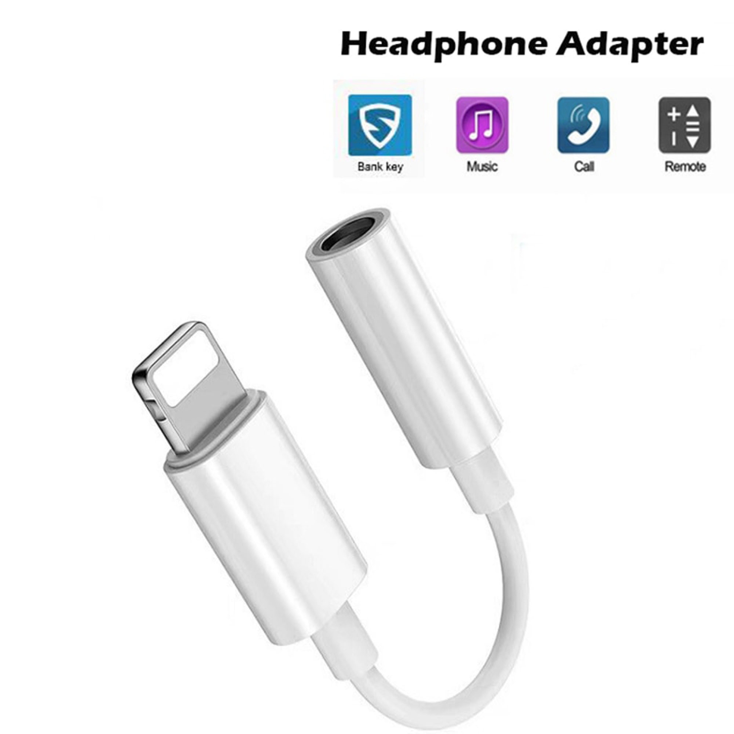 iPhone AUX Adapter for Headphone Jack Cable Dongle Lightning to 3.5mm Splitter Apple MFI Certified Audio Cord