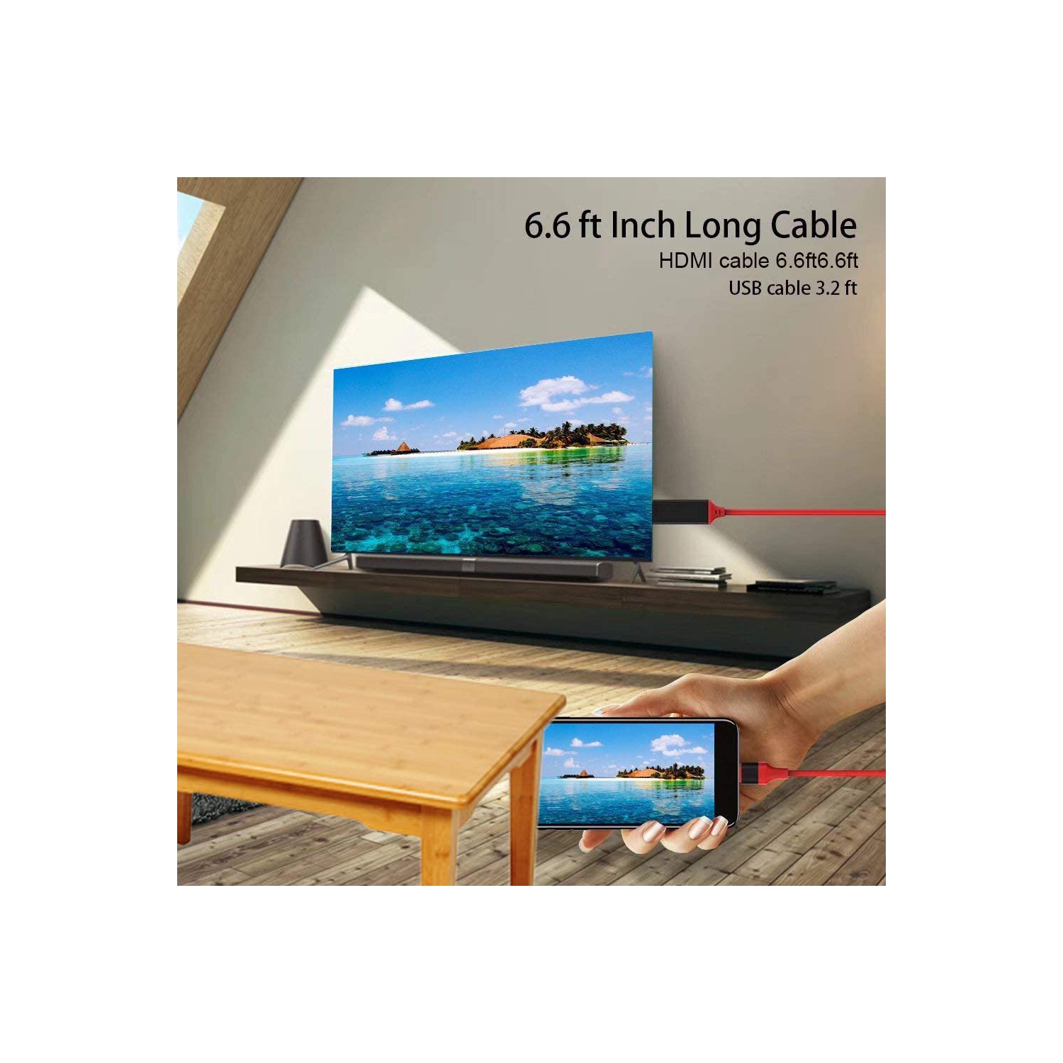 Câble adaptateur Lightning vers HDMI, câble iPhone vers HDMI pour iPhone, iPad Air/mini/Pro, iPod touch, compatible iOS 11 - SuperShield