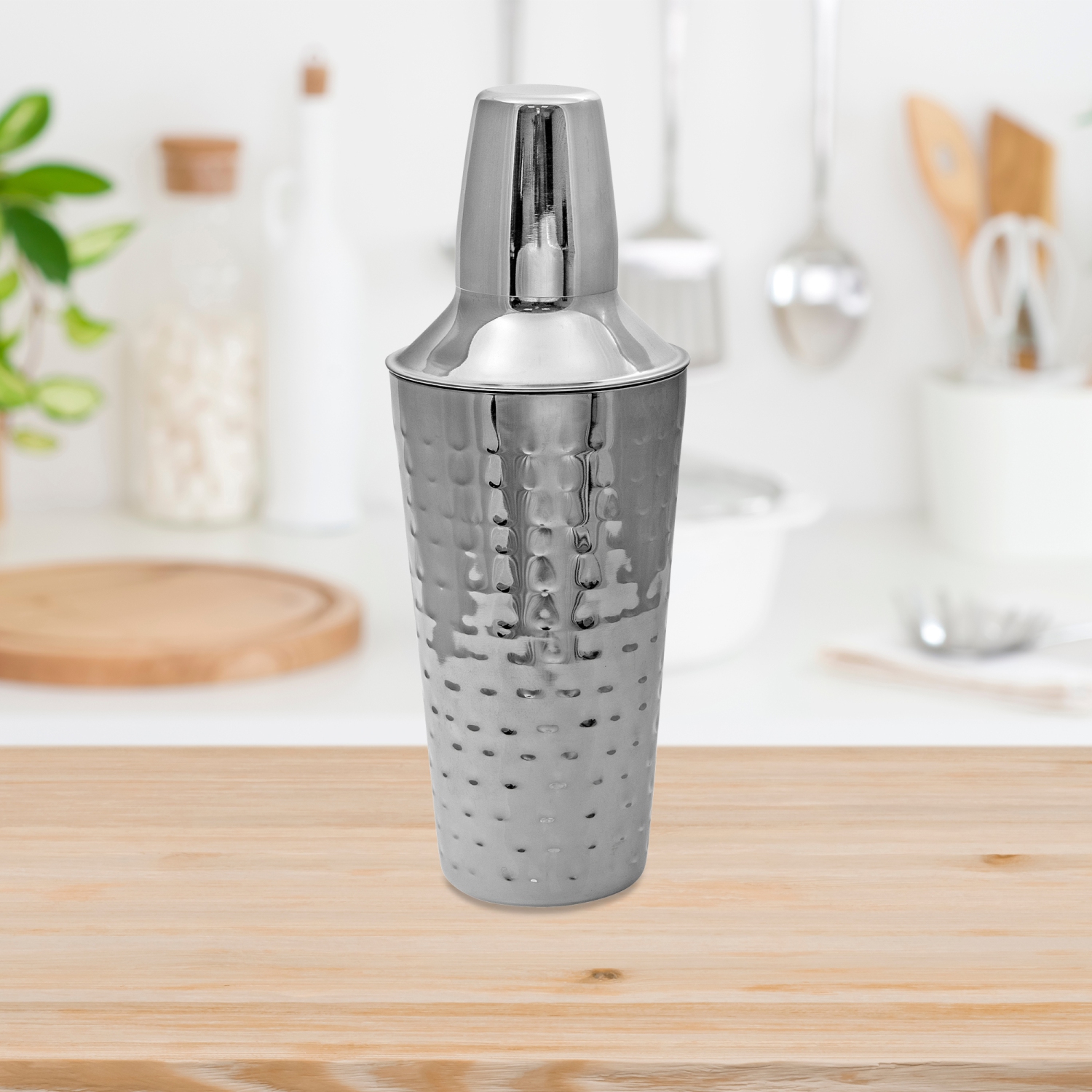 Maison Concepts En Acier Inoxydable 3 Pc Cocktail Shaker Martelé 500 Ml