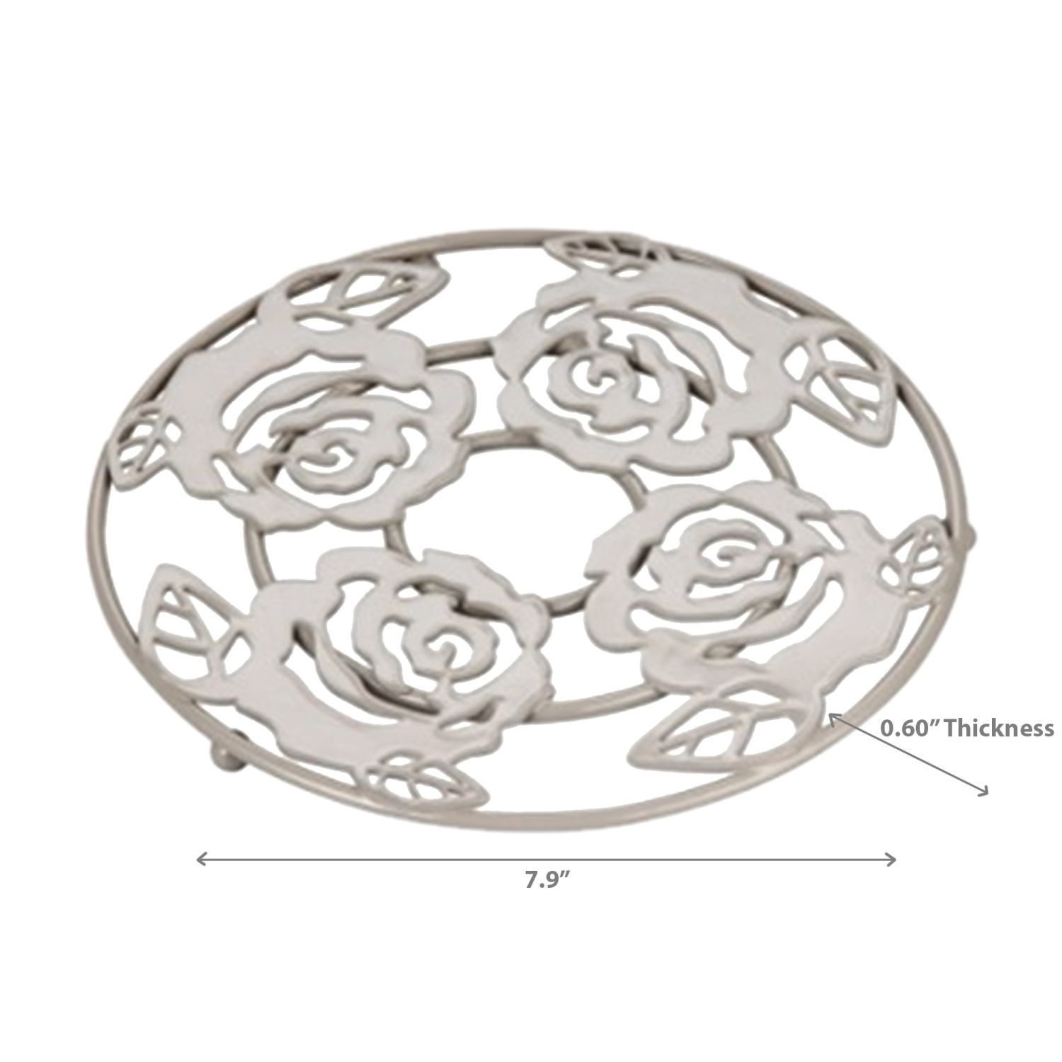 Maison Concepts White Rose Round Trivet - Set of 2