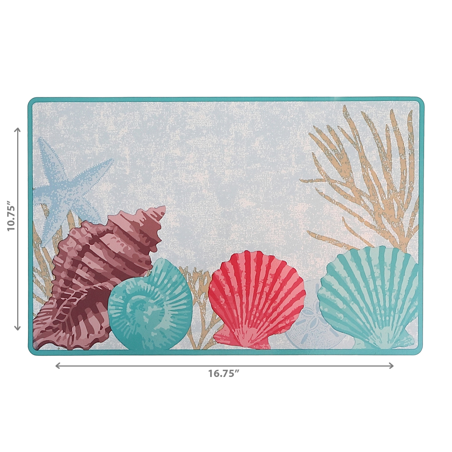 Maison Concepts Plastic Placemat Seashells By The Seashore - Set of 12