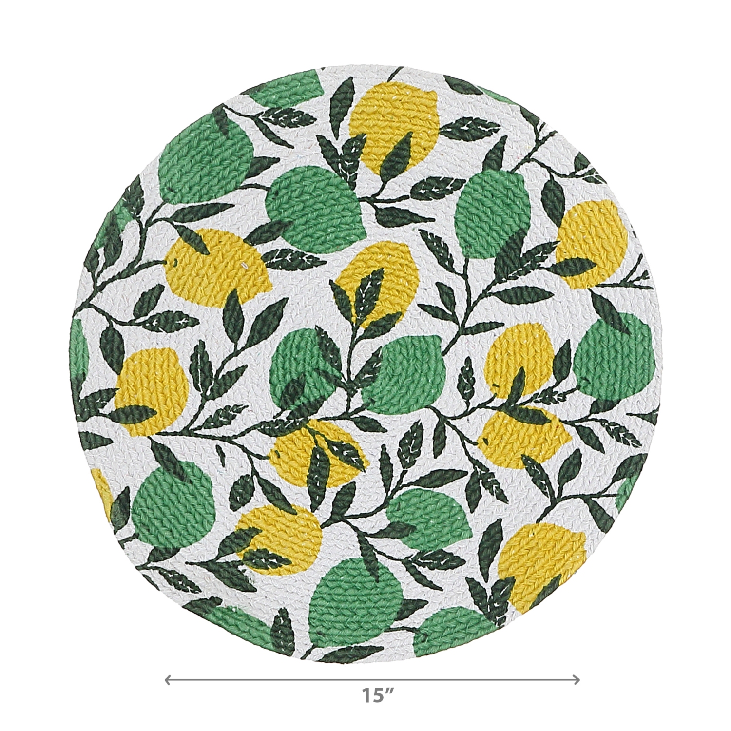 Maison Concepts Imprimé Round Cotton Corde Placemat Citory Branches - Ensemble De 12