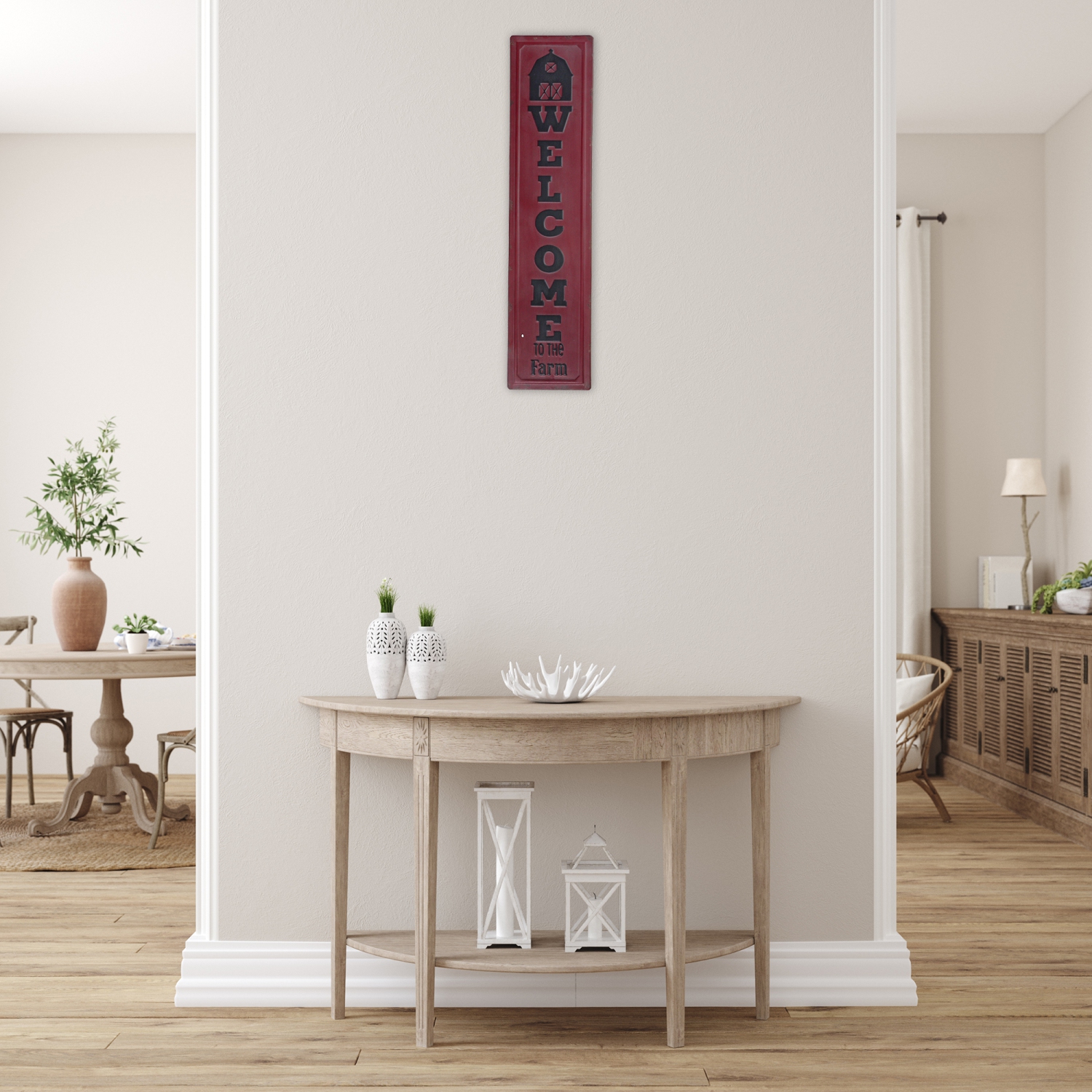 Maison Concepts Vertical Embossed Metal Sign Welcome To The Farm