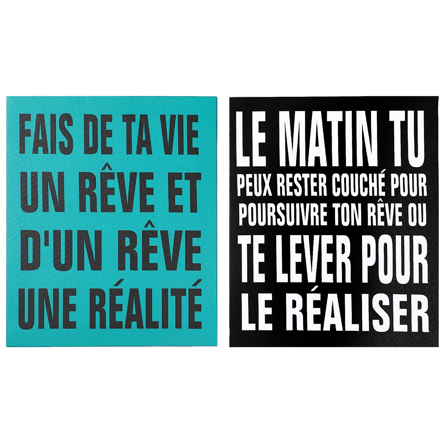 Maison Concepts Canvas Wall Sign Reve Asstd - Ensemble De 2