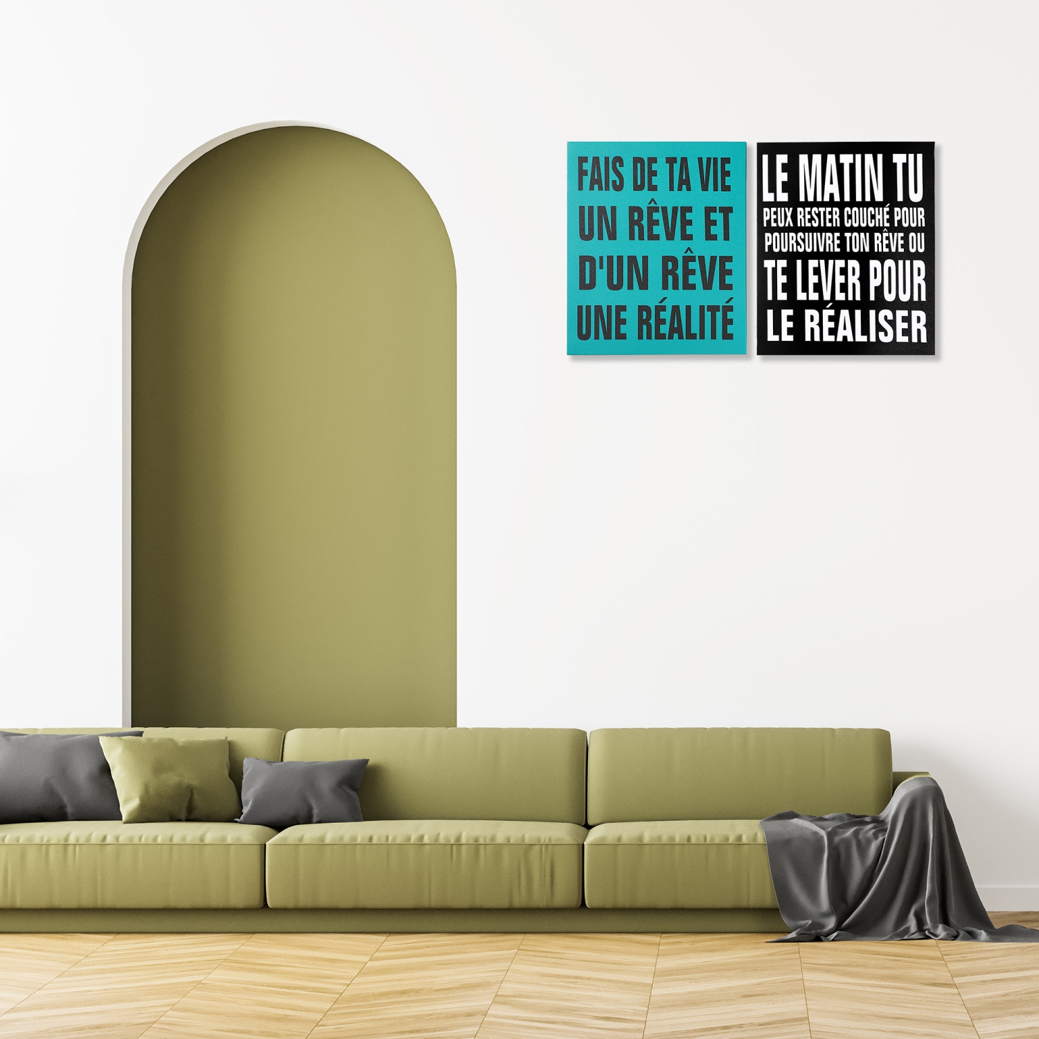 Maison Concepts Canvas Wall Sign Reve Asstd - Ensemble De 2