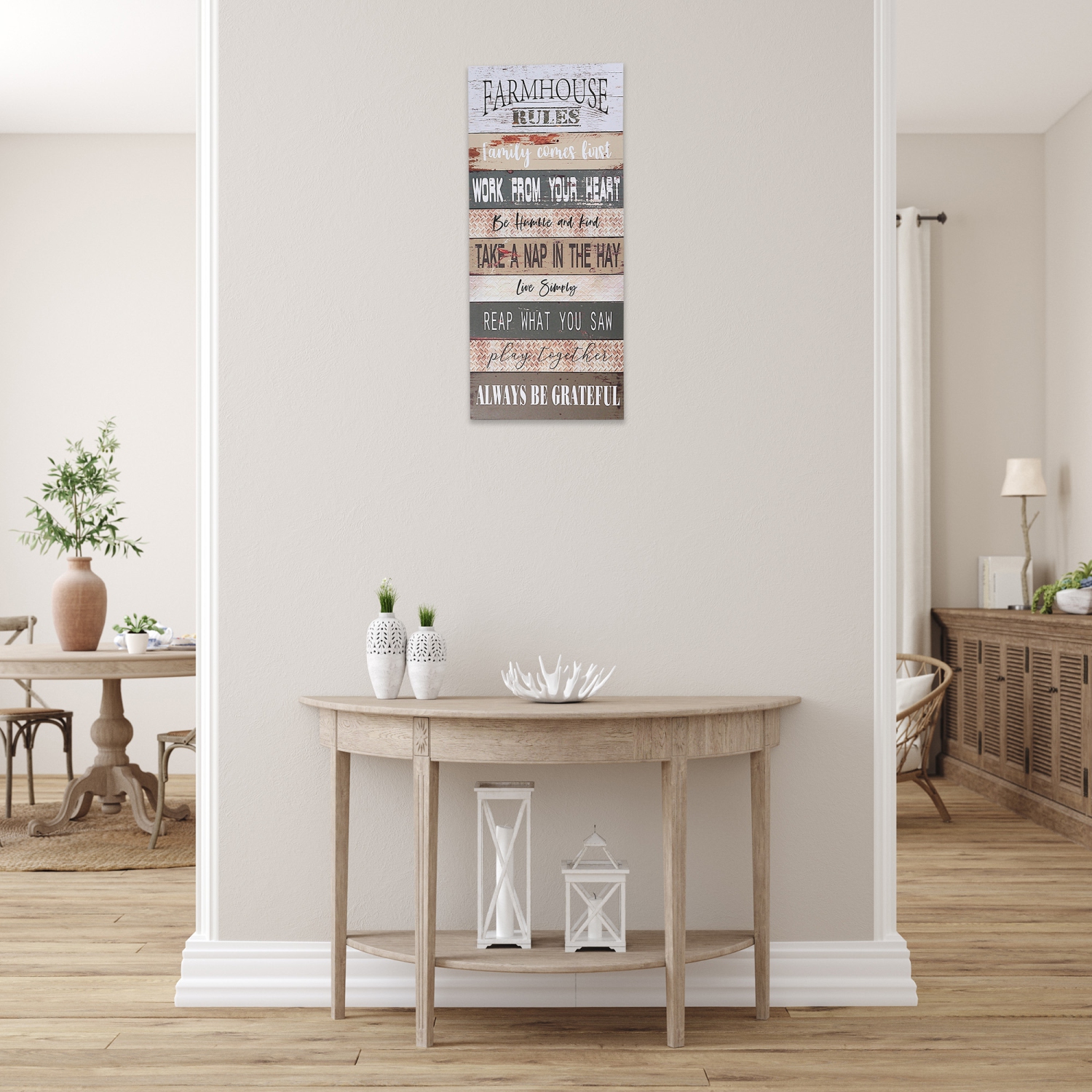 Maison Concepts Canvas Wall Sign Farmhouse Rules
