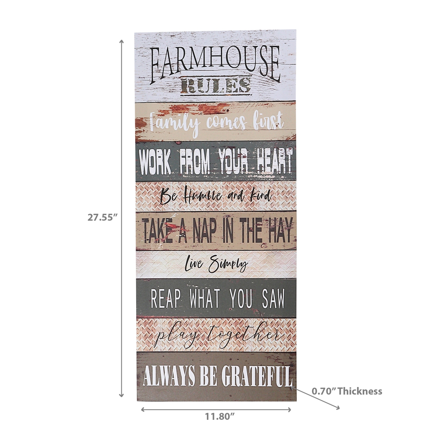 Maison Concepts Canvas Wall Sign Farmhouse Rules