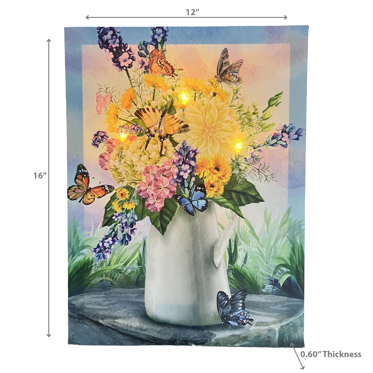 Maison Concepts Led Canvas Wall Art Fresh Flowers 12 X 16