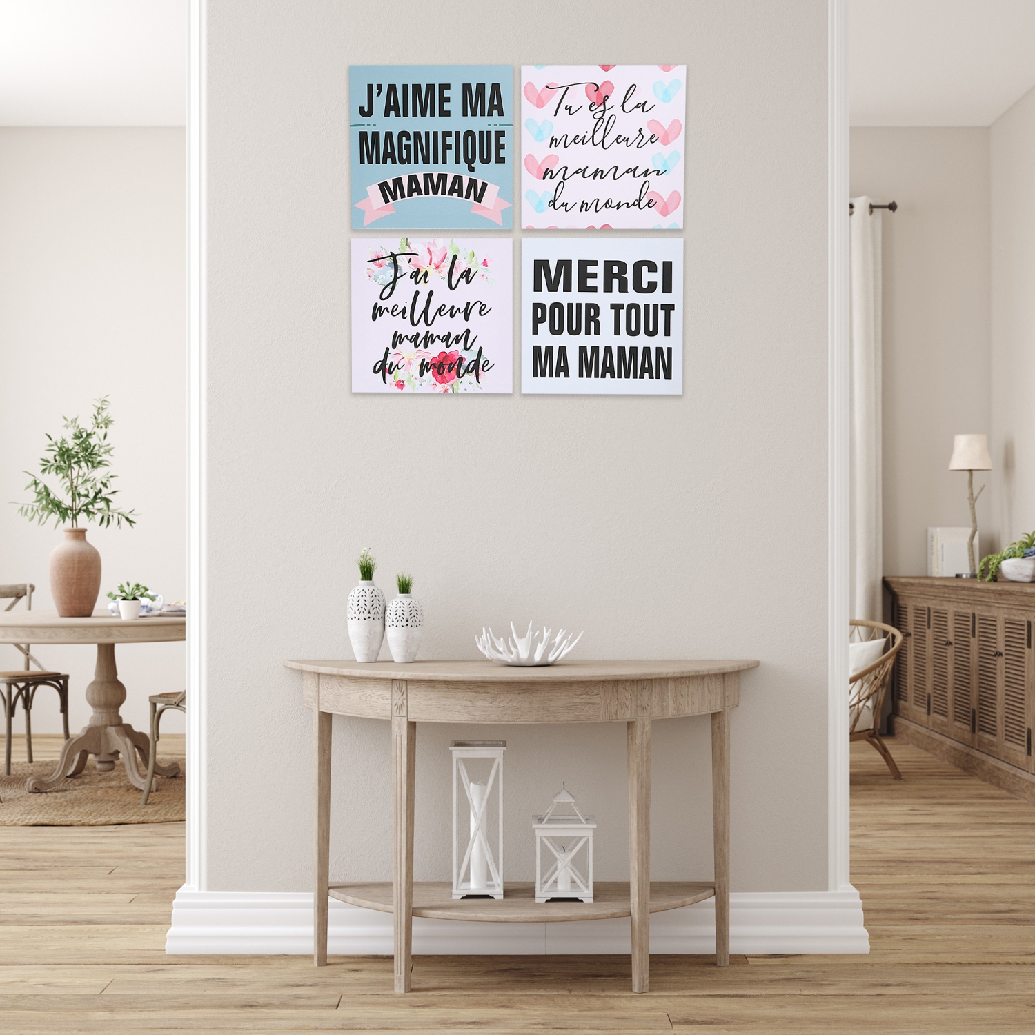 Maison Concepts Canvas Wall Art Maman Asstd - Set of 4