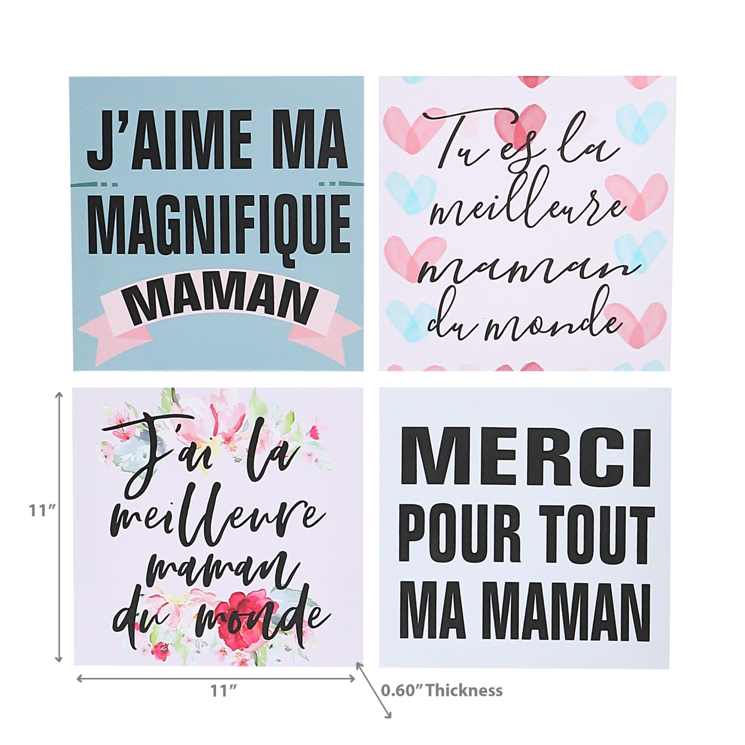 Maison Concepts Canvas Wall Art Maman Asstd - Set of 4