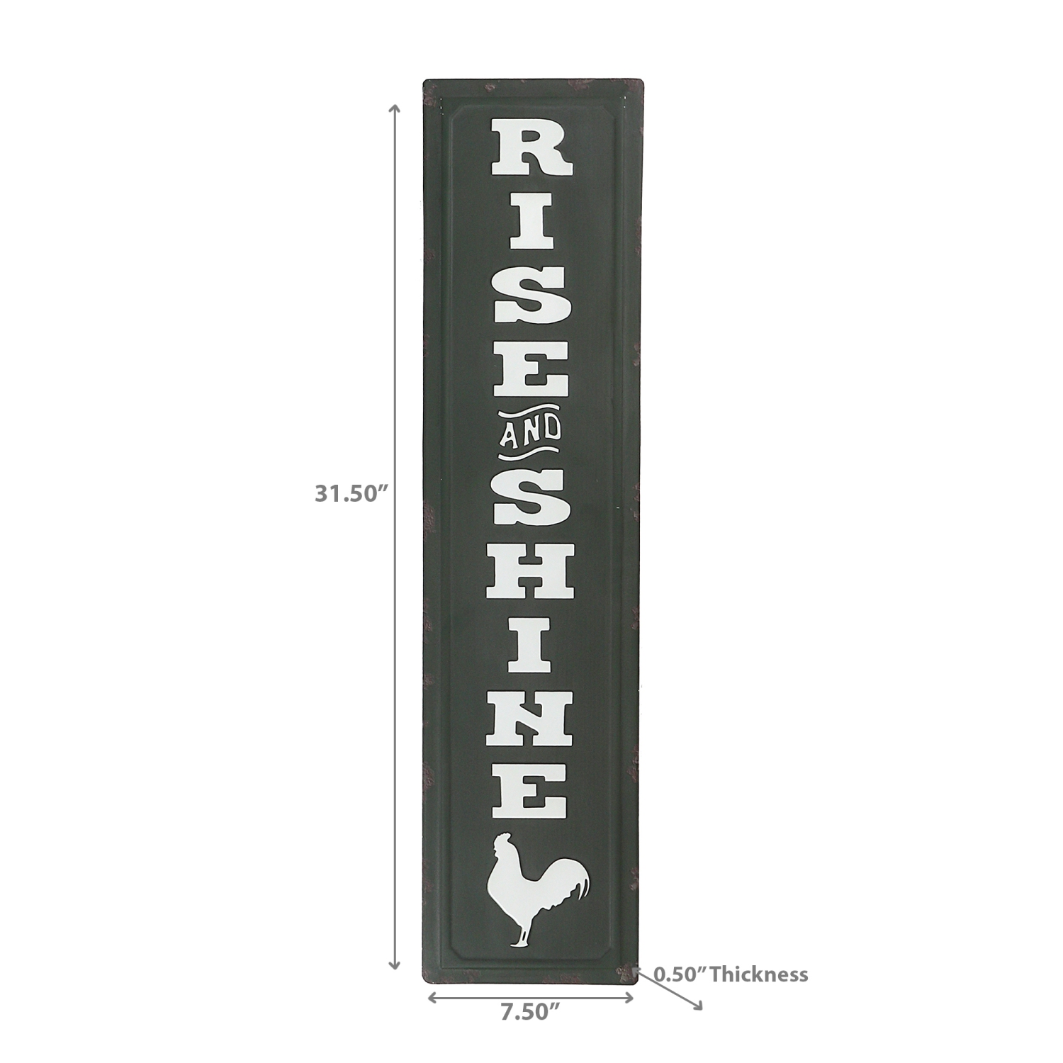 Maison Concepts Vertical Metal Metal Sign Rise And Shine