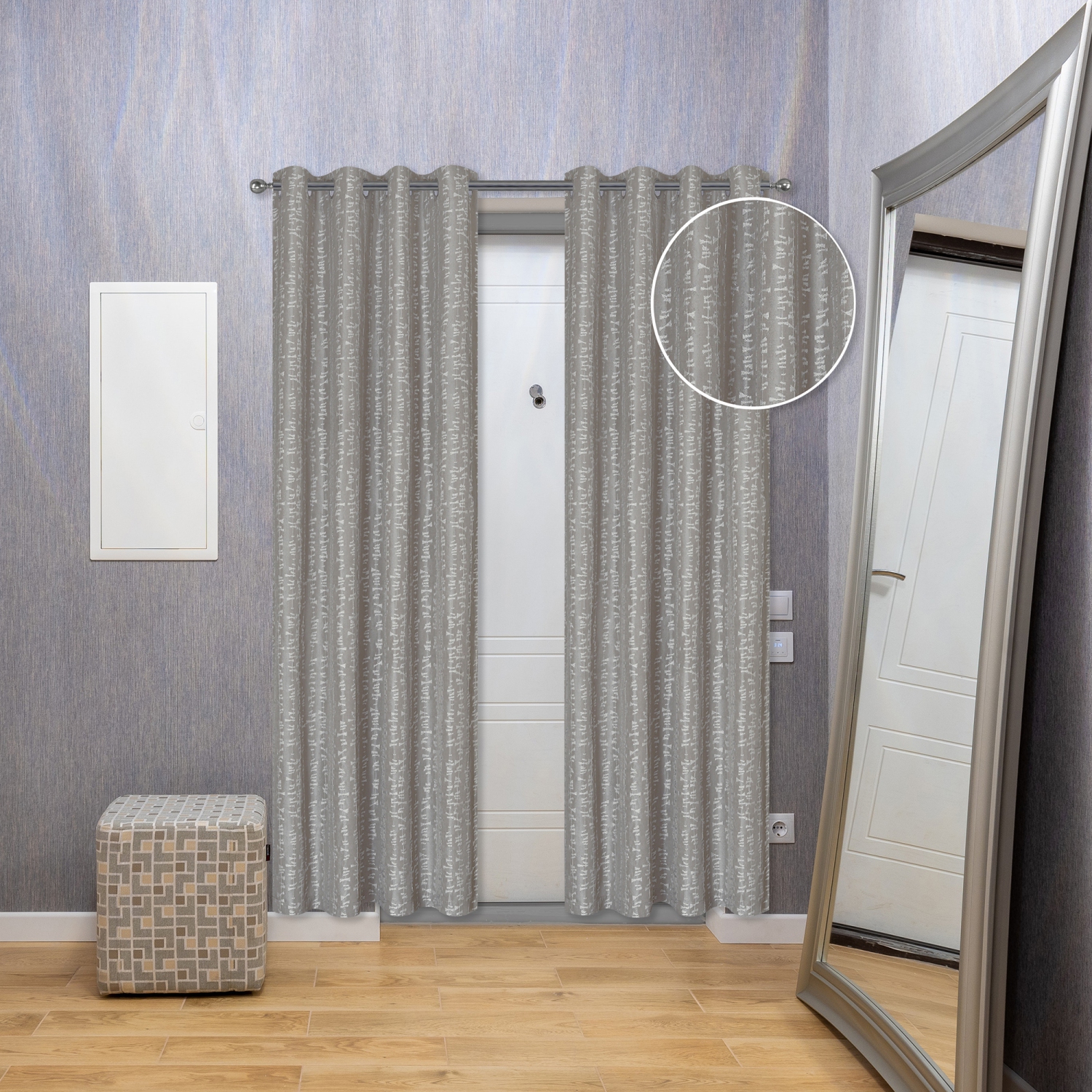 Maison Concepts Jacquard Panel W 8 Grom Bowties Taupe 96" - Ensemble De 2