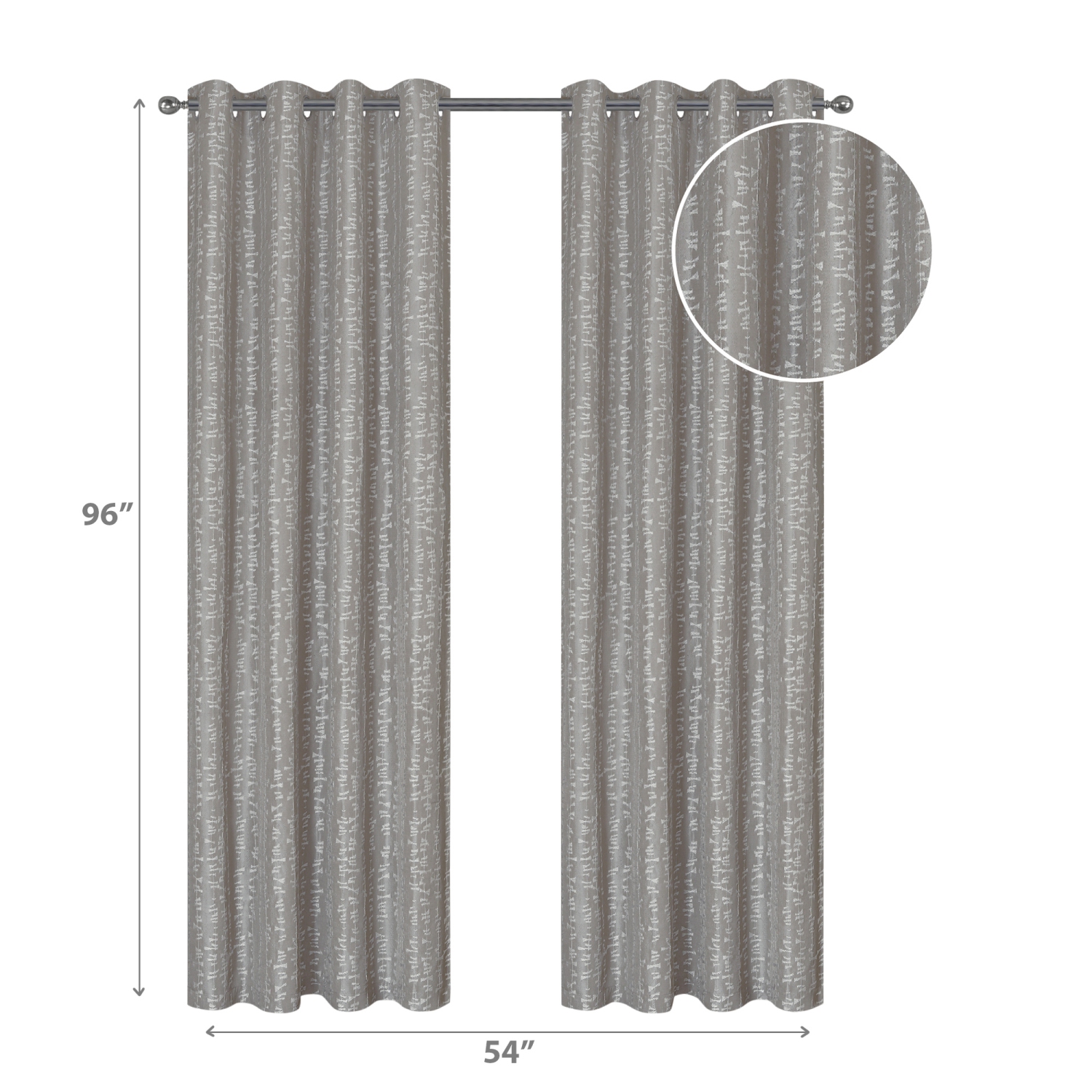 Maison Concepts Jacquard Panel W 8 Grom Bowties Taupe 96" - Ensemble De 2