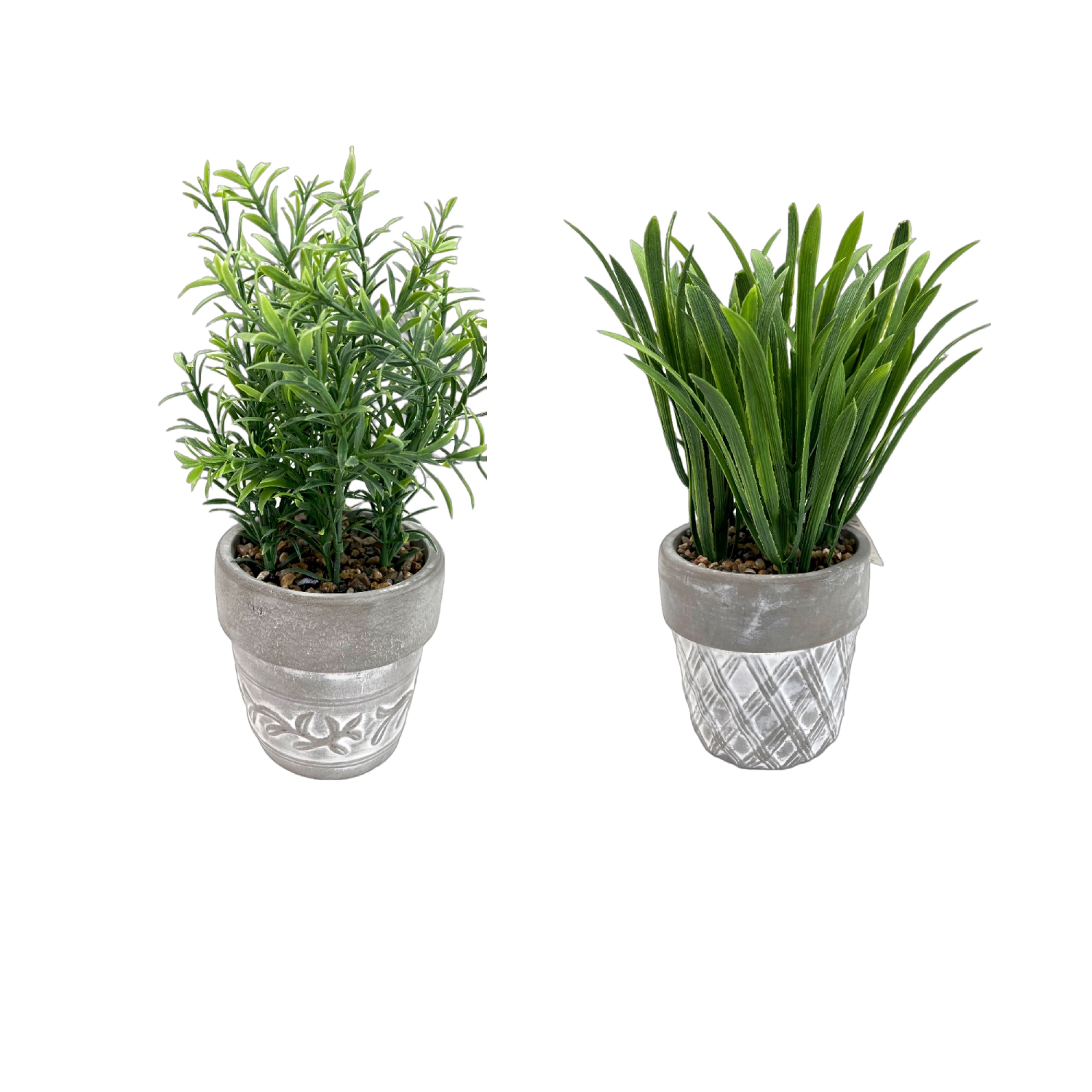 Maison Concepts Artificial Plants In Ceramic Gray Pot Asstd - Set of 2