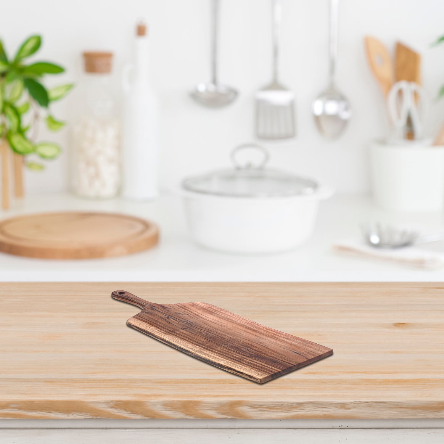 Maison Concepts Acacia Wood Live Edge Serving Board With Handle
