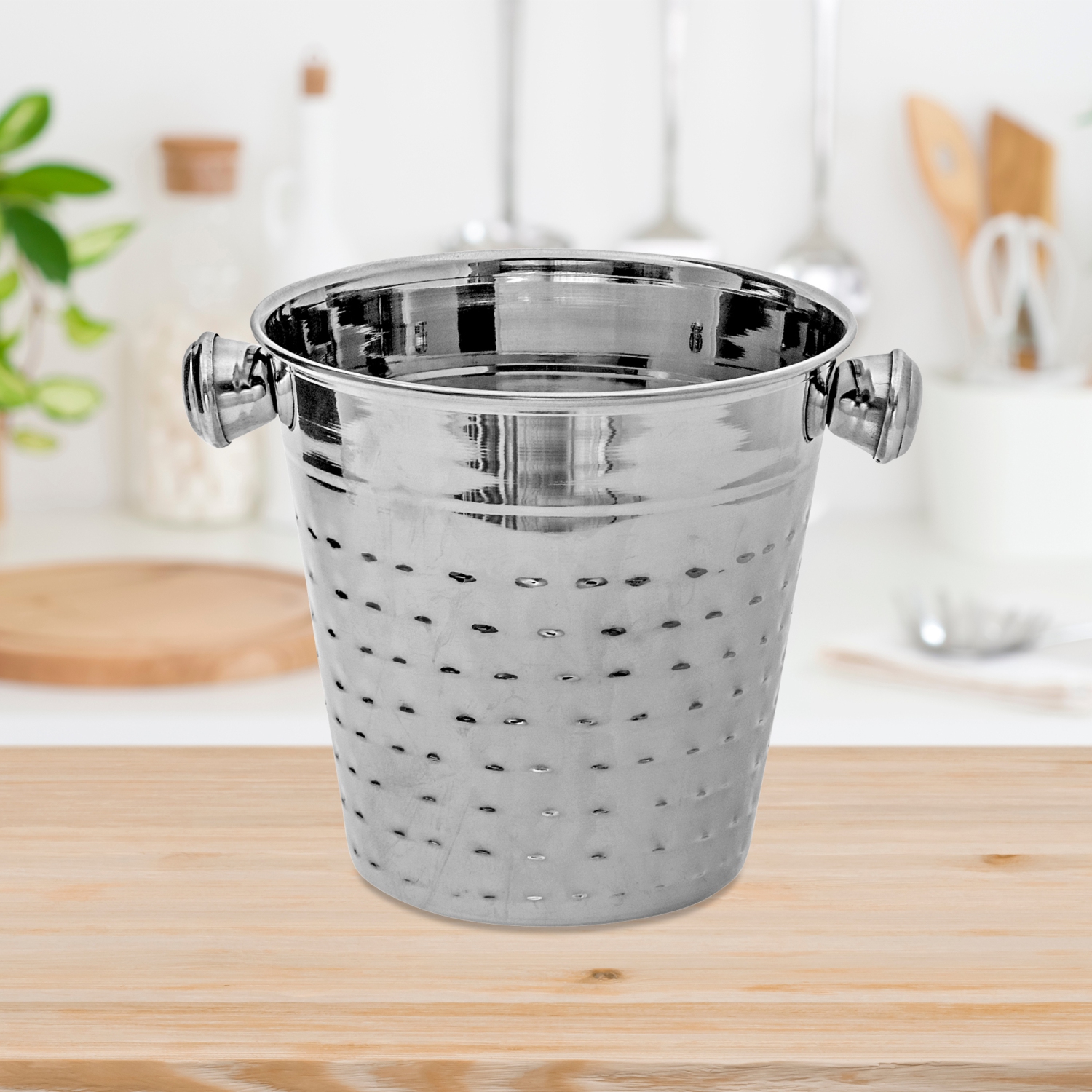 Maison Concepts En Acier Inoxydable Bucket Ice Martelé - Ensemble De 2