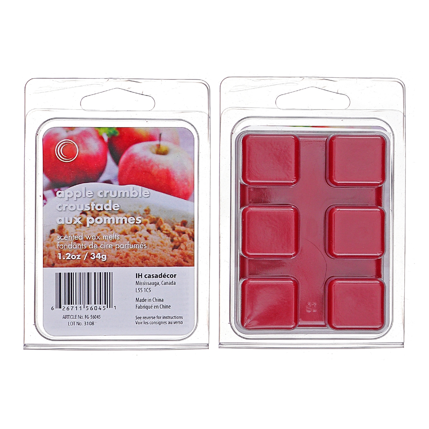 Maison Concepts 6Pk Scented Wax Melts Apple Crumble - Set of 4