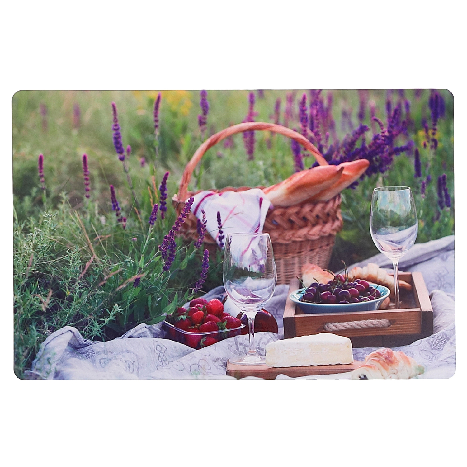 Maison Concepts Plastic Placemat Picnic At A Lavender Field - Set of 12