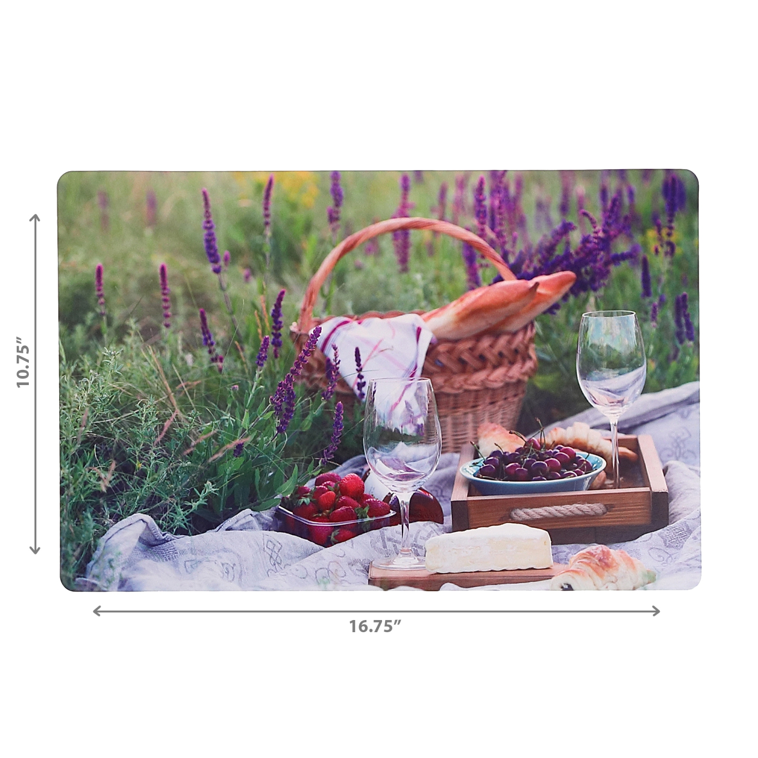 Maison Concepts Plastic Placemat Picnic At A Lavender Field - Set of 12